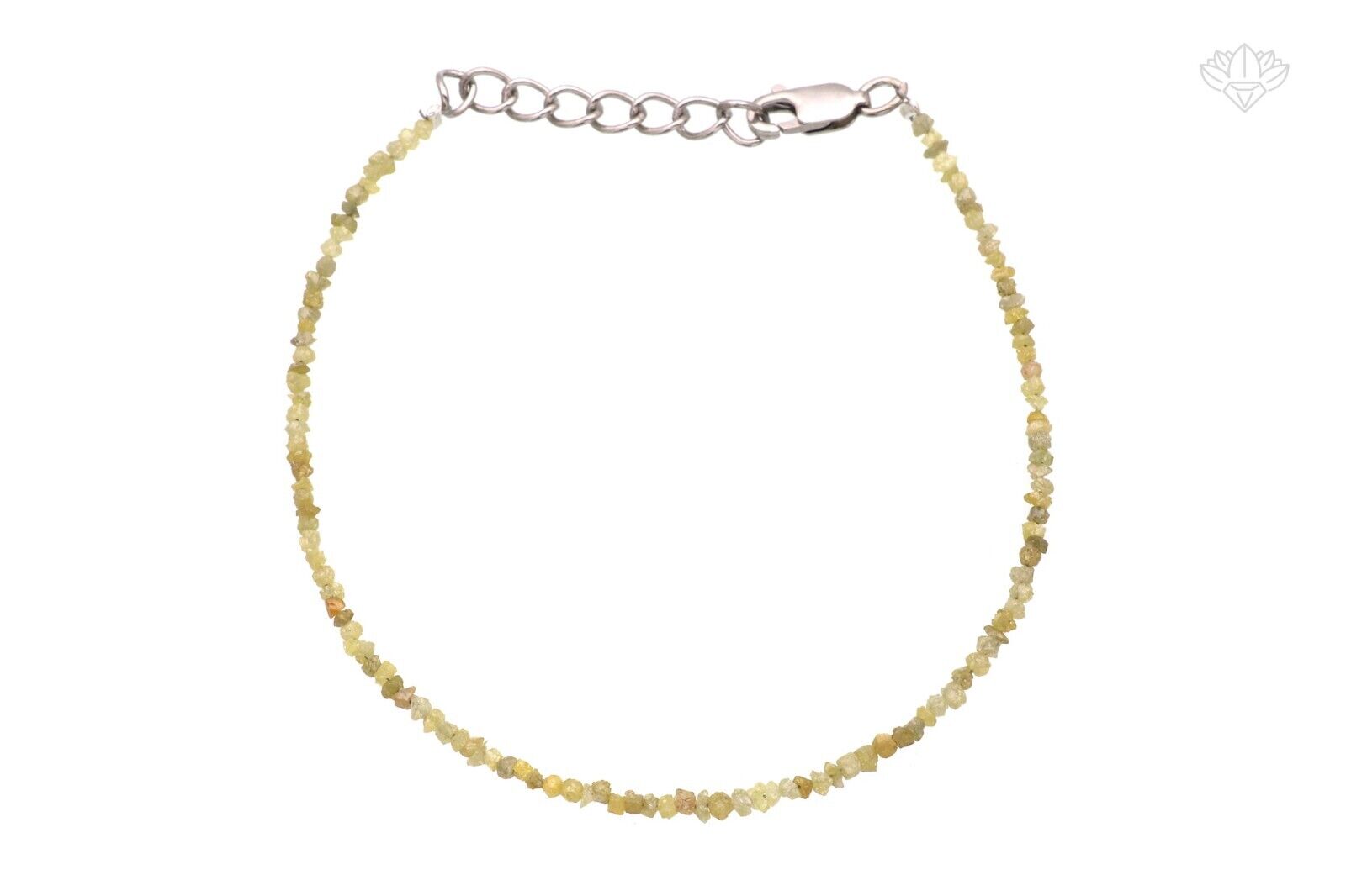 Natural Yellow Diamond Uncut Chips 925 Silver Bracelet 1.7x3.2mm Beads Jewelry