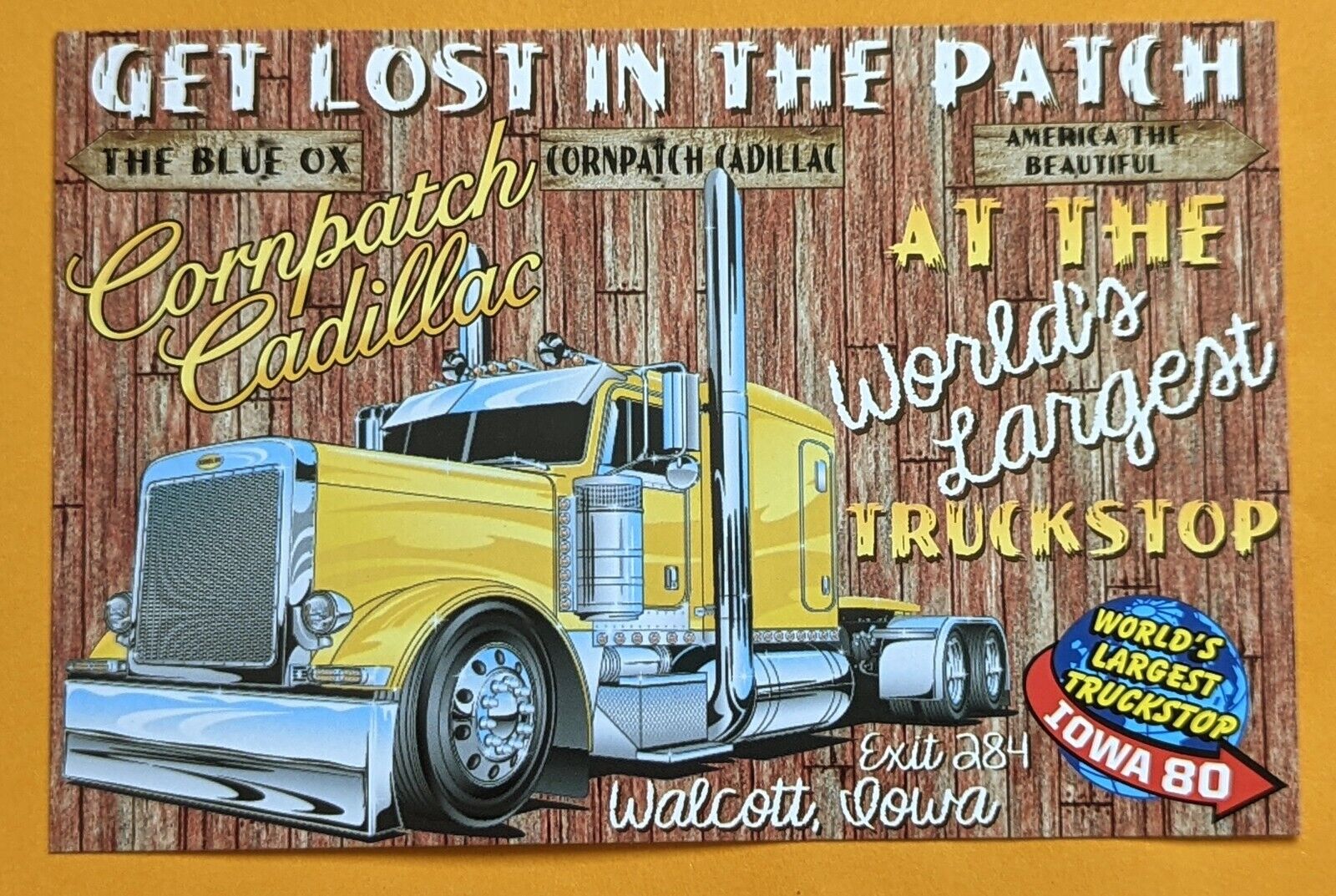 Postcard IA: Greetings from World's Largest Truckstop Iowa-80. Walcott. Iowa