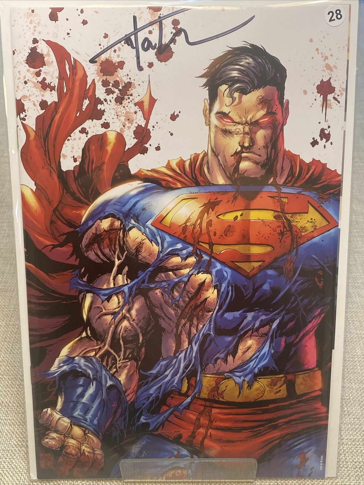 Superman #4 SDCC 2023 Exclusive Battle Damage Virgin Signed w/ COA Tyler Kirkham