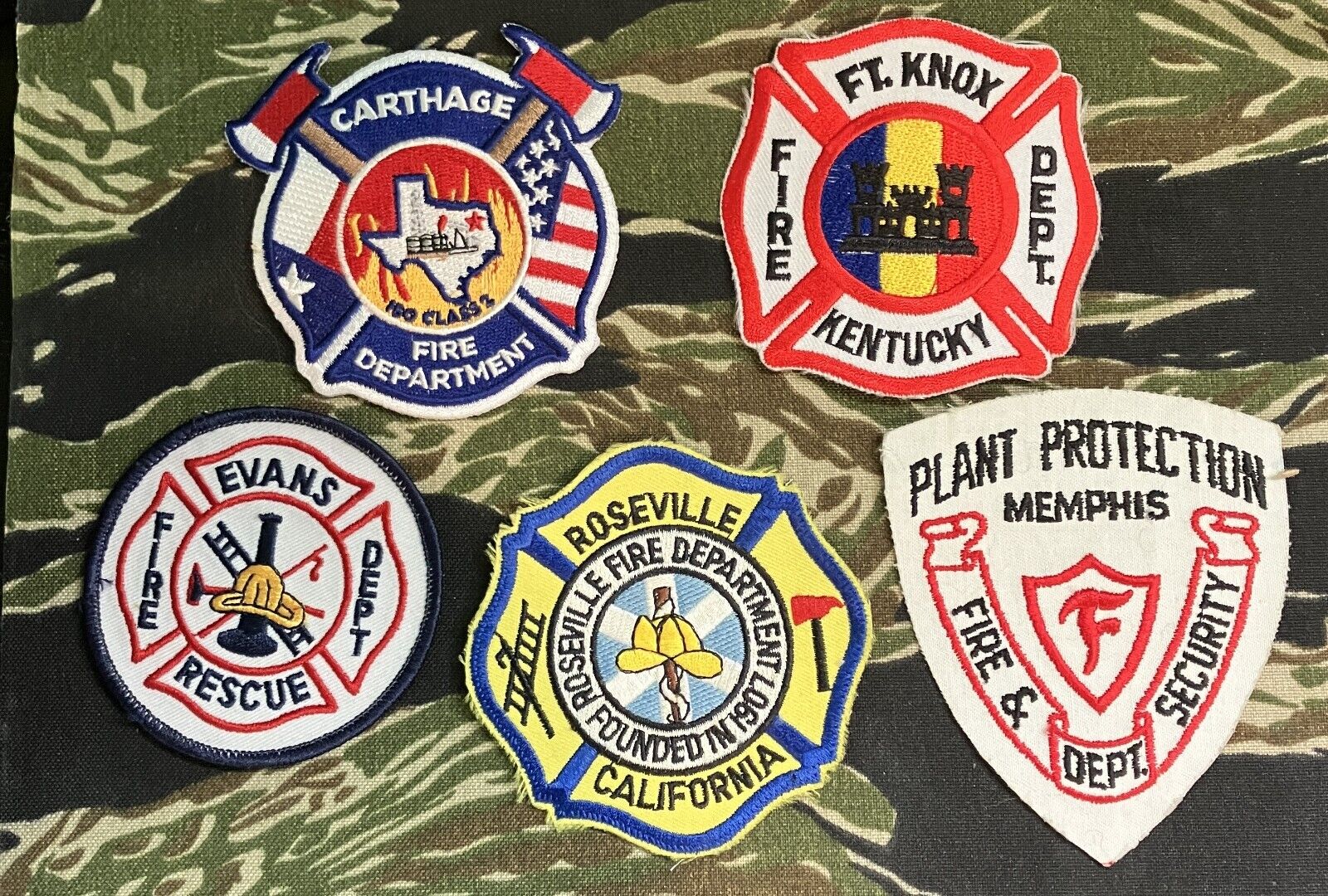 Lot of 5 Misc. Fire Department Patches