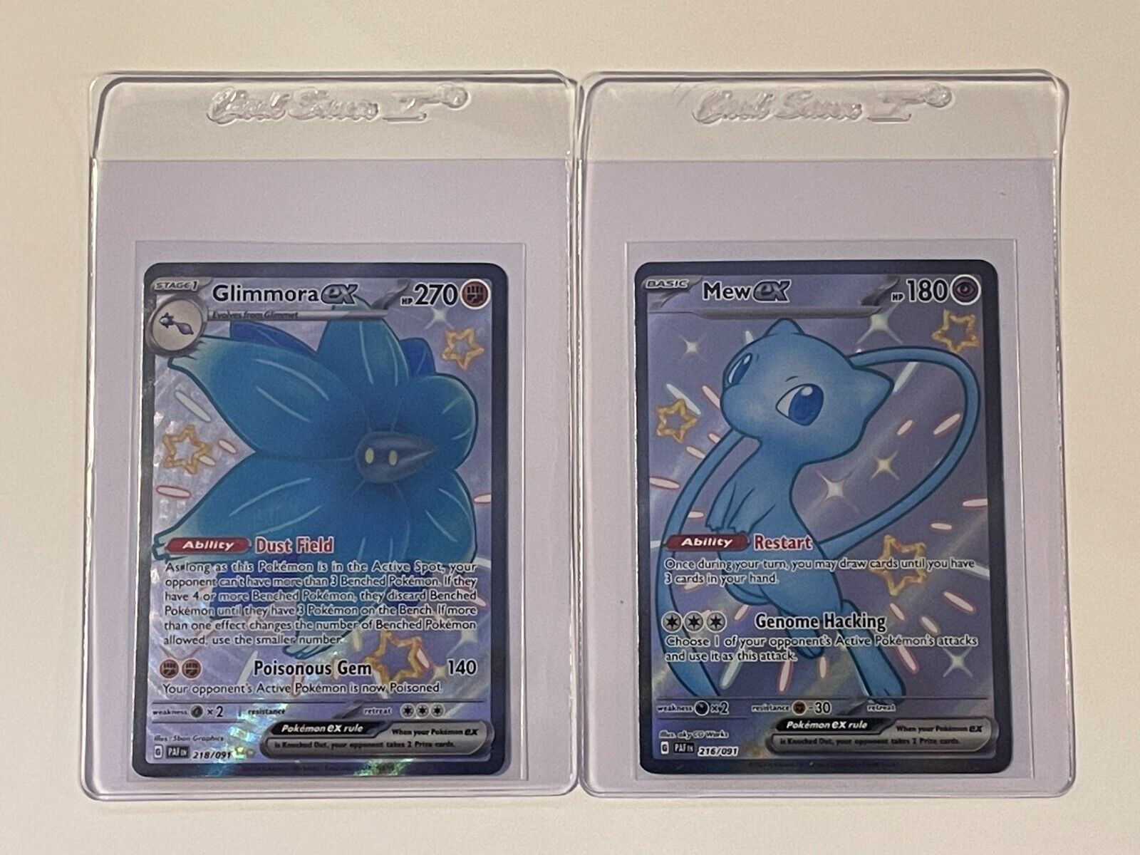 Mew ex - 216/091 &  Glimmora ex 218/091- Shiny Ultra Rare (Card Lot X2- MINT)