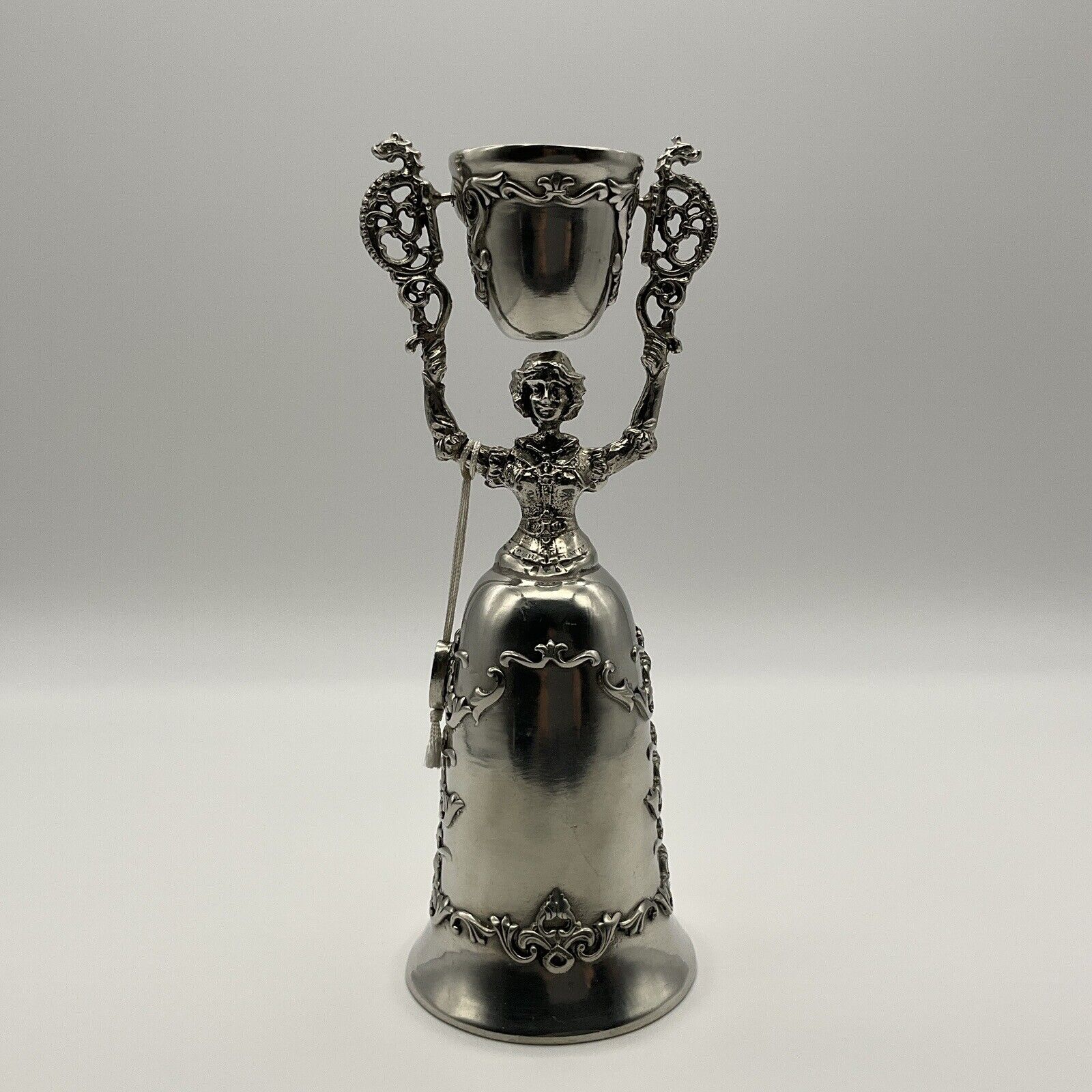 Vintage Pewter Silver Toned Gnadental Zinc German Bride Wedding Cup 8” H