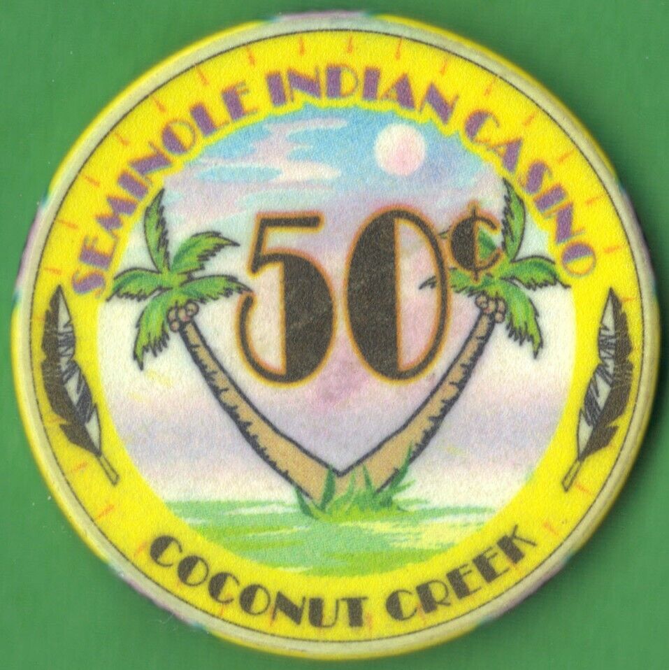 50 Cent Casino Chip from the Seminole Indian Casino in Coconut Creek, Florida