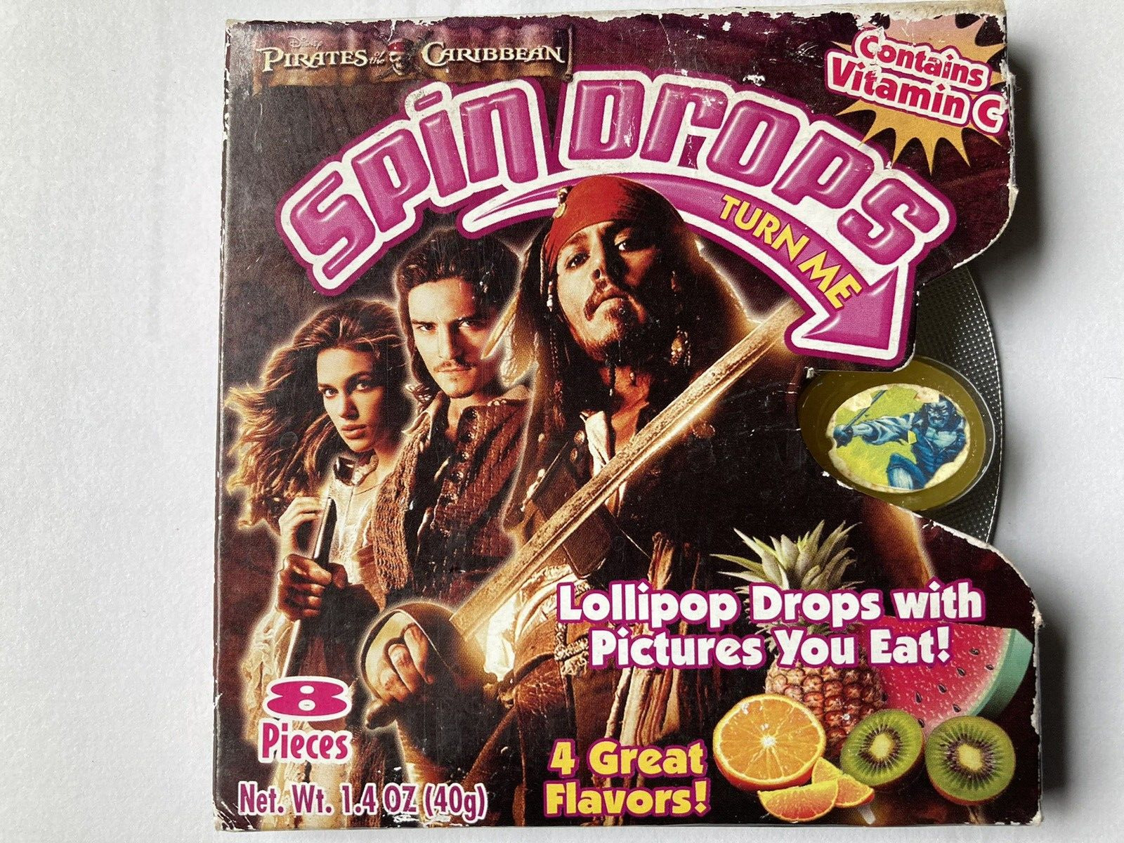 Flix Candy - Johnny Depp - Pirates of the Caribbean - Spin Drop - Vintage Disney
