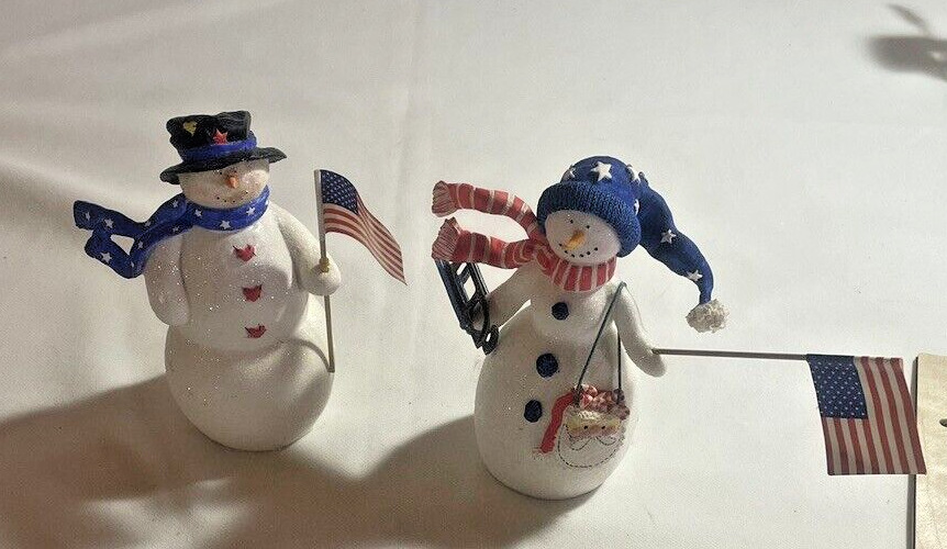 Christmas Snowman Figurines / Lot of 2