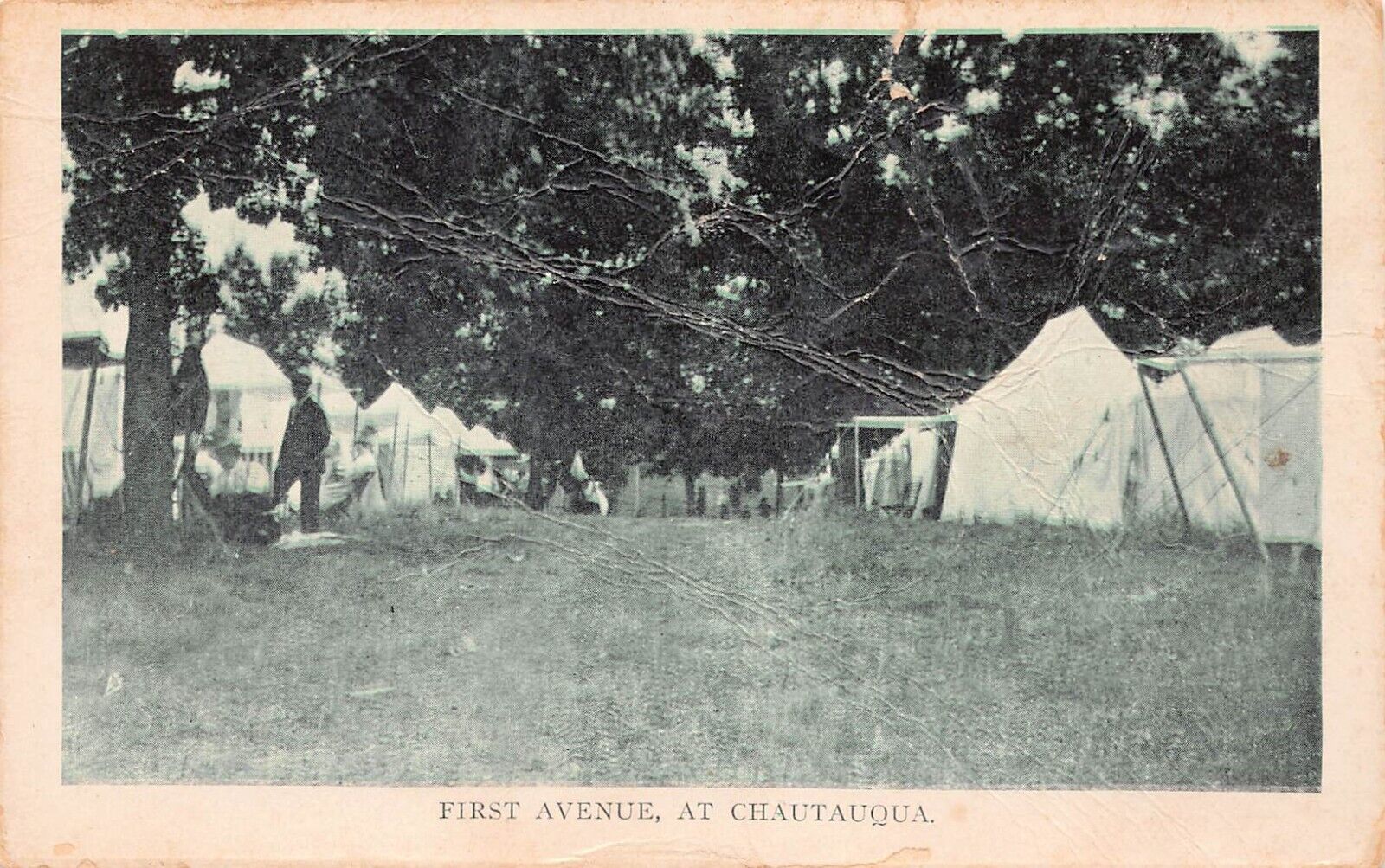 Chautauqua NY New York Institution Lake Camp Tents Bible School Vtg Postcard B32