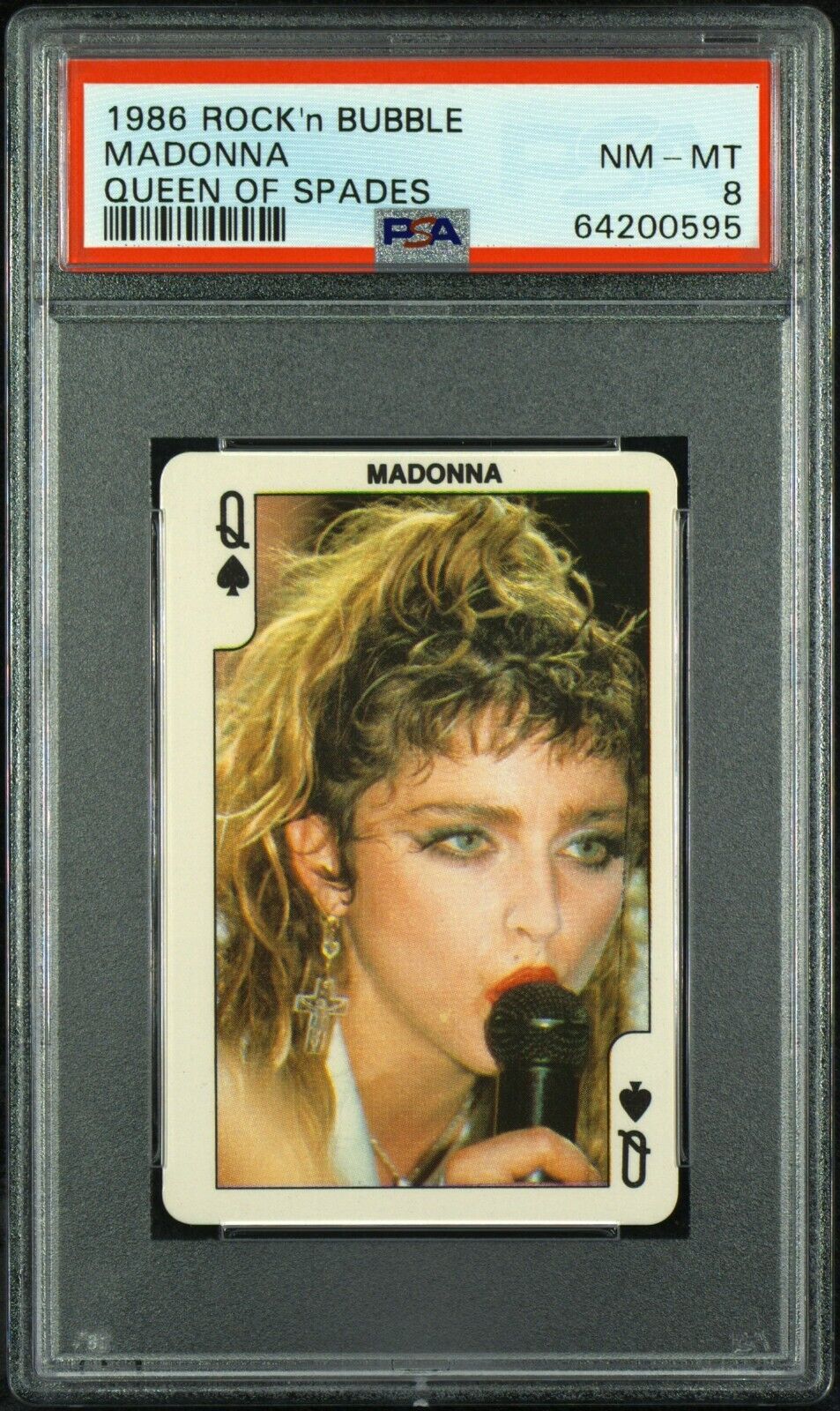 1986 ROCK\'N BUBBLE MADONNA QUEEN OF SPADES PSA 8 NM-MT Card LOW POP