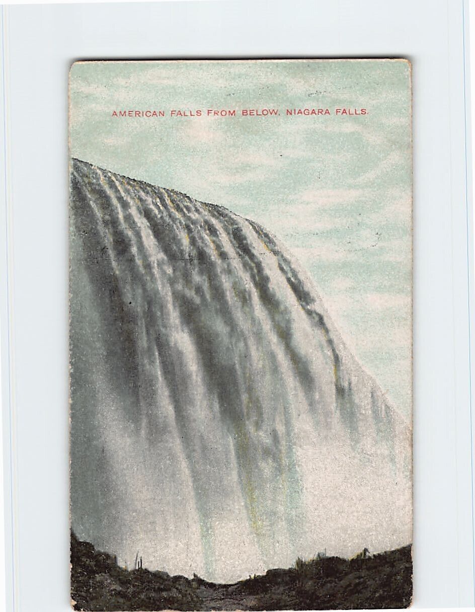 Postcard American Falls from Below Niagara Falls New York USA