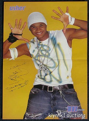 Usher Poster Centerfold 859A Dawson's Creek J-Lo Mix on back