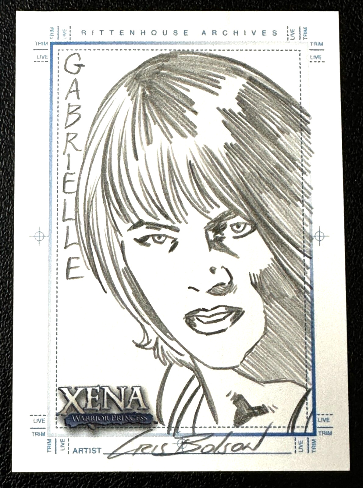 2004 Xena Art & Images SketchaFEX Card Featuring Gabrielle Drawn by Cris Bolson