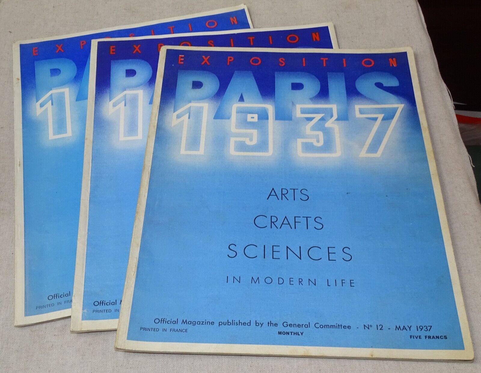 1937 Paris Exposition Official Magazines (3 issues) #\'s 12, 13, 14