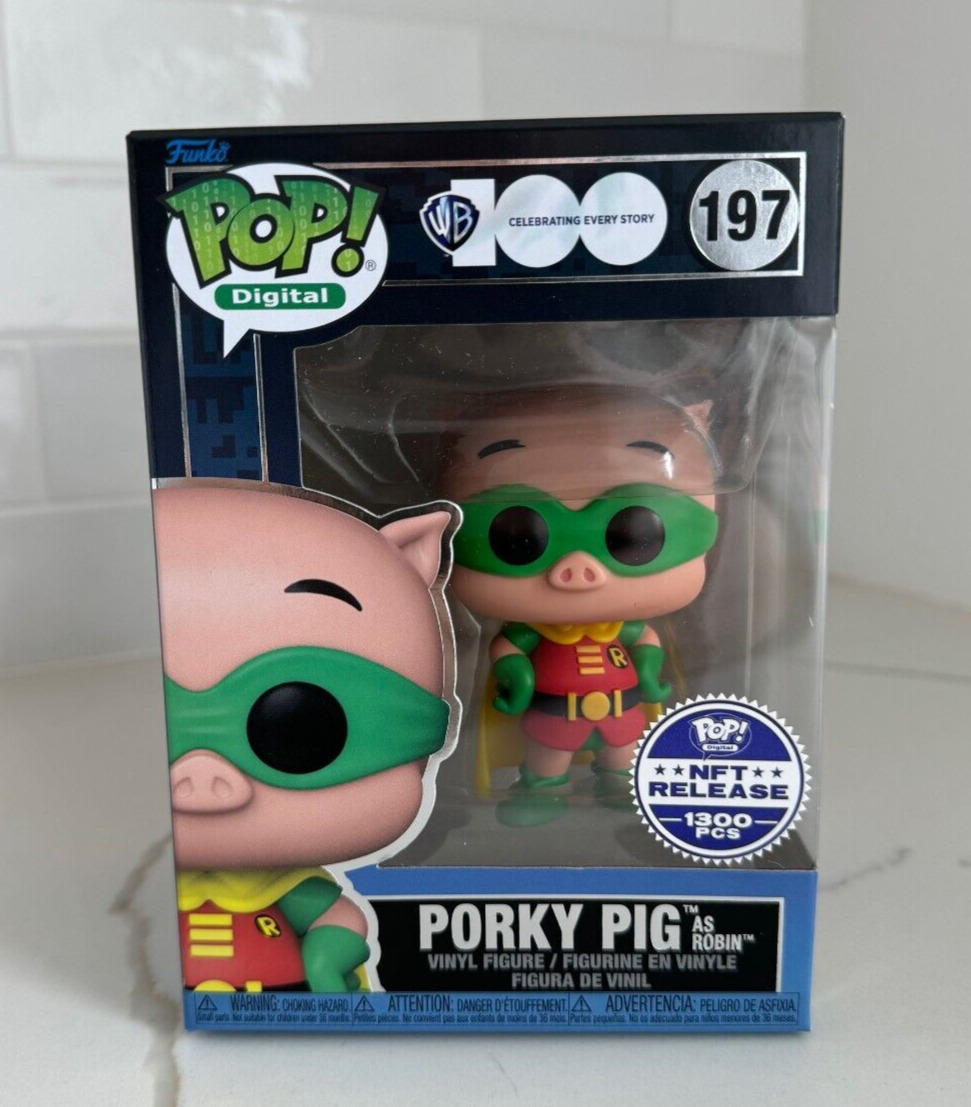 Funko POP WB Porky Pig As Robin #197 Funko Droppp Legendary LE 1300 +protector