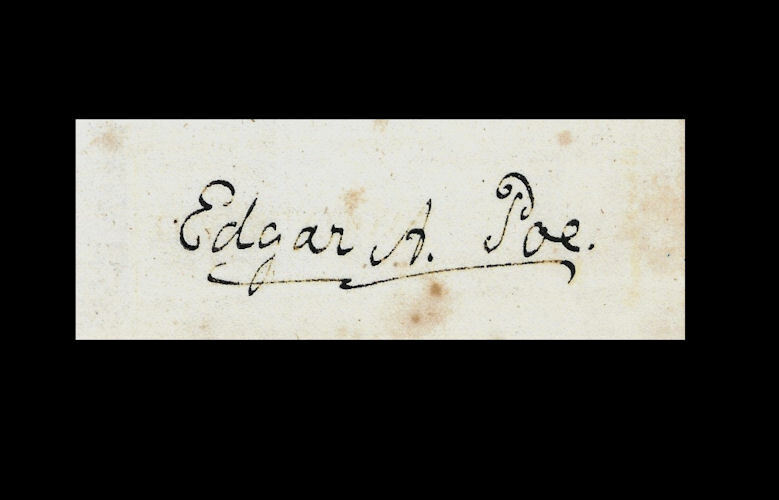 Edgar Allen Poe Autograph Reprint On Genuine Original Period 1840s Paper *a