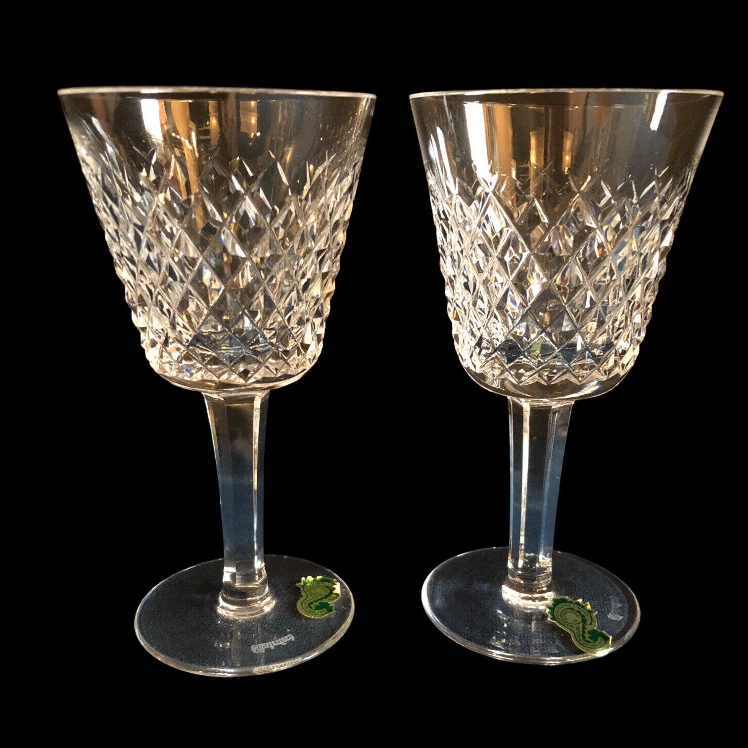 Waterford Crystal Glasses Elegant Stemware Barware Cut Diamond Design