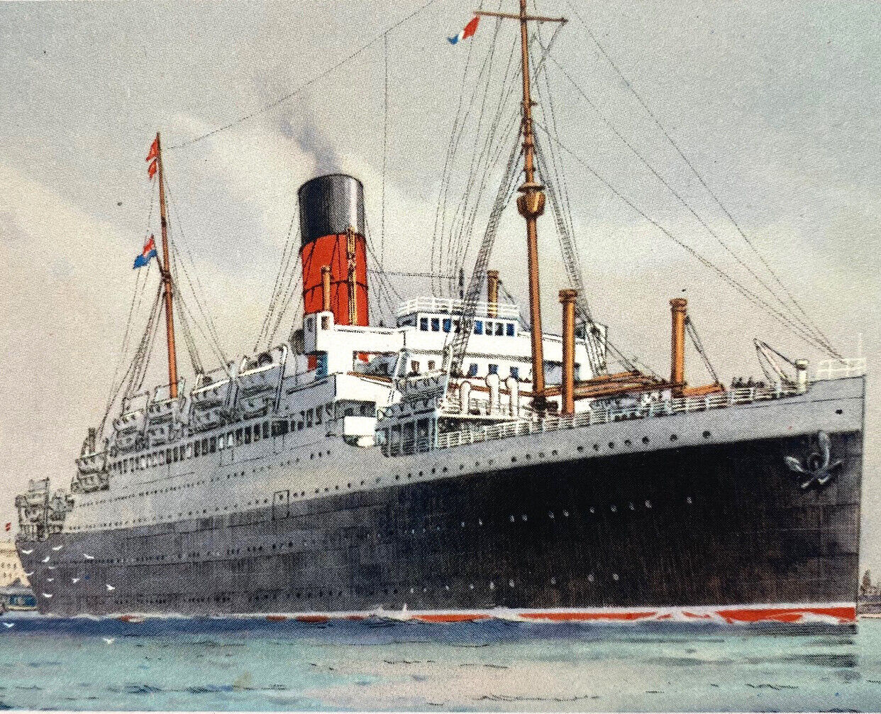 Vintage 1939 RMS Aquitania Luncheon Menu Cruise Ship Antonia Cunard White Star