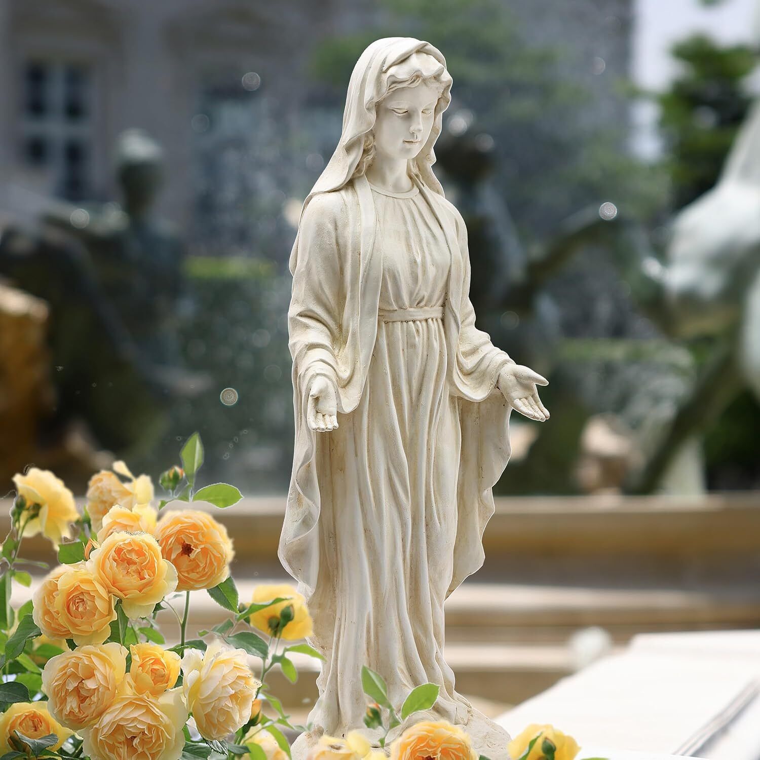 Virgin Mary Statue Outdoor, 30'' Religious Garden Statue, Blessed Mother Outdoor