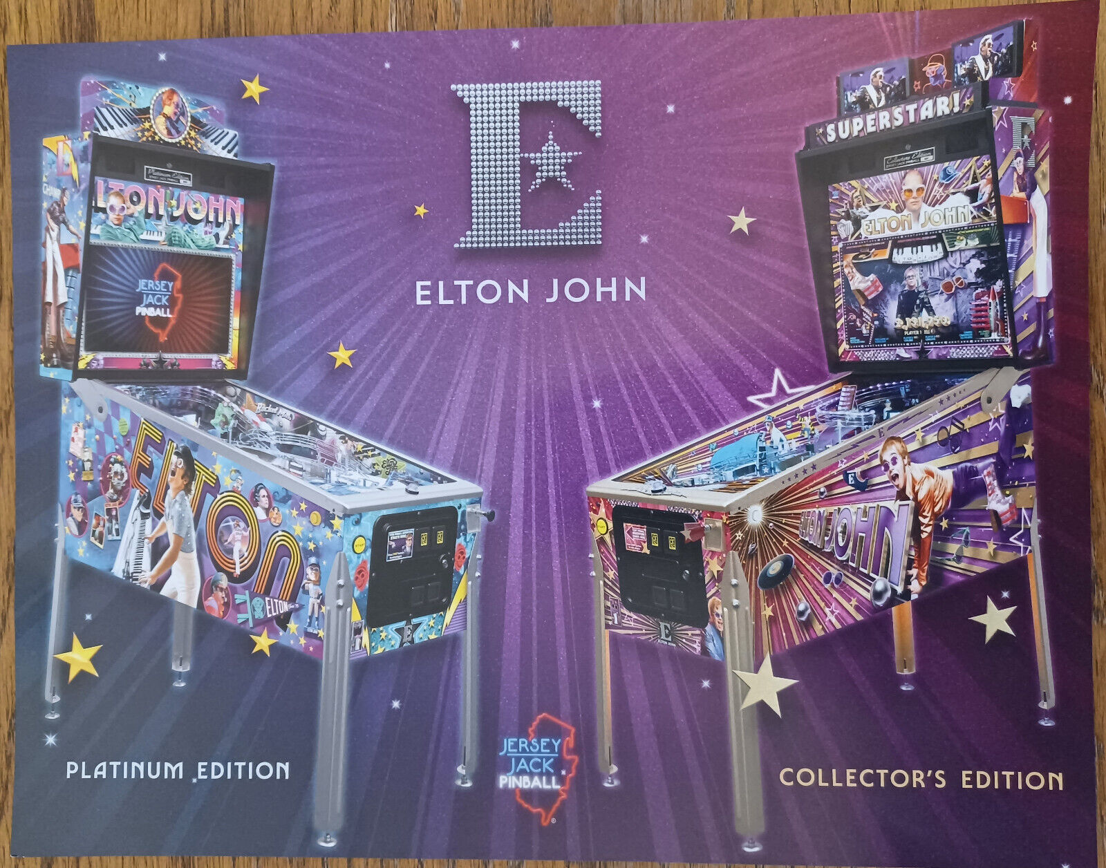 ELTON JOHN CE&PE by Jersey Jack Pinball flyer