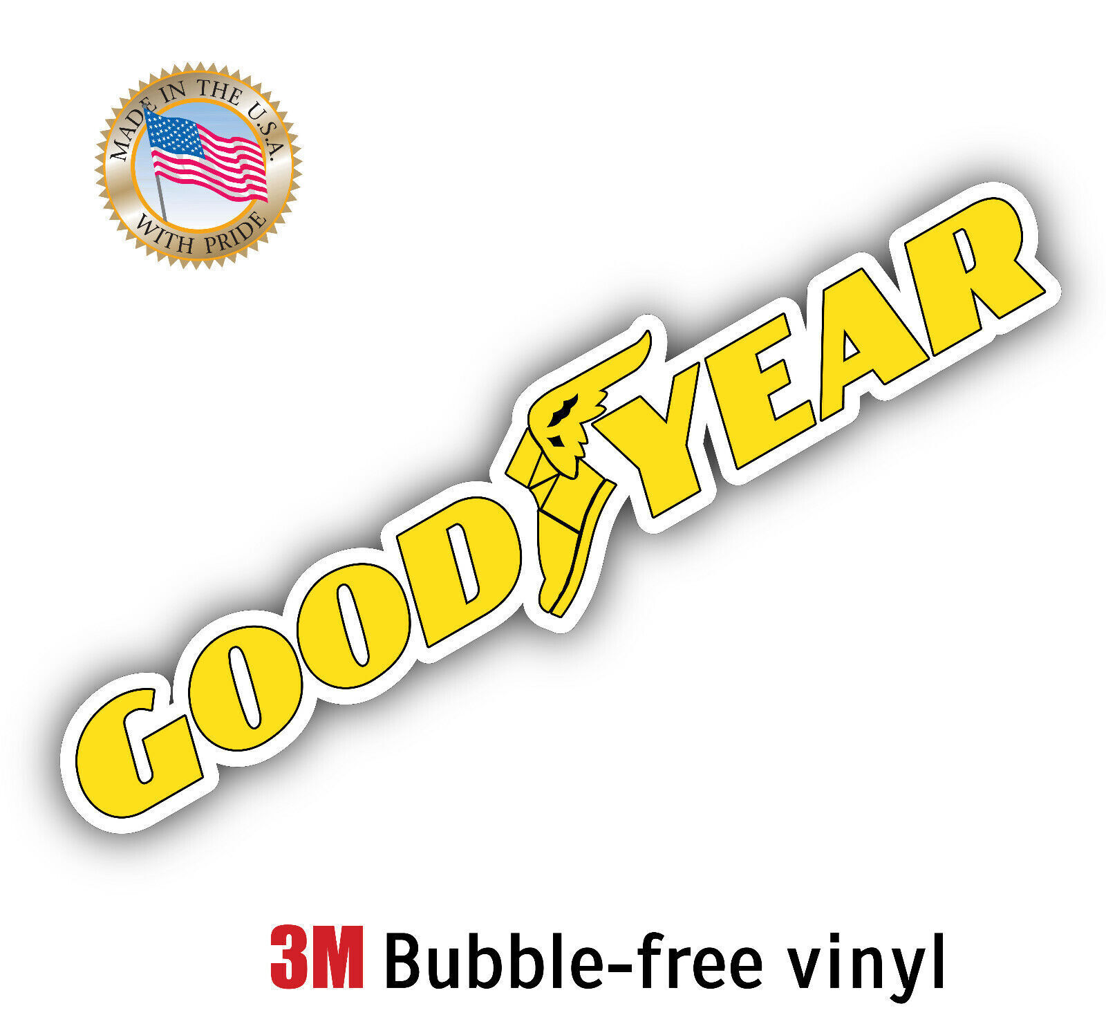 Goodyear Tires Gas Oil sticker Vinyl Decal |10 Sizes with TRACKING 