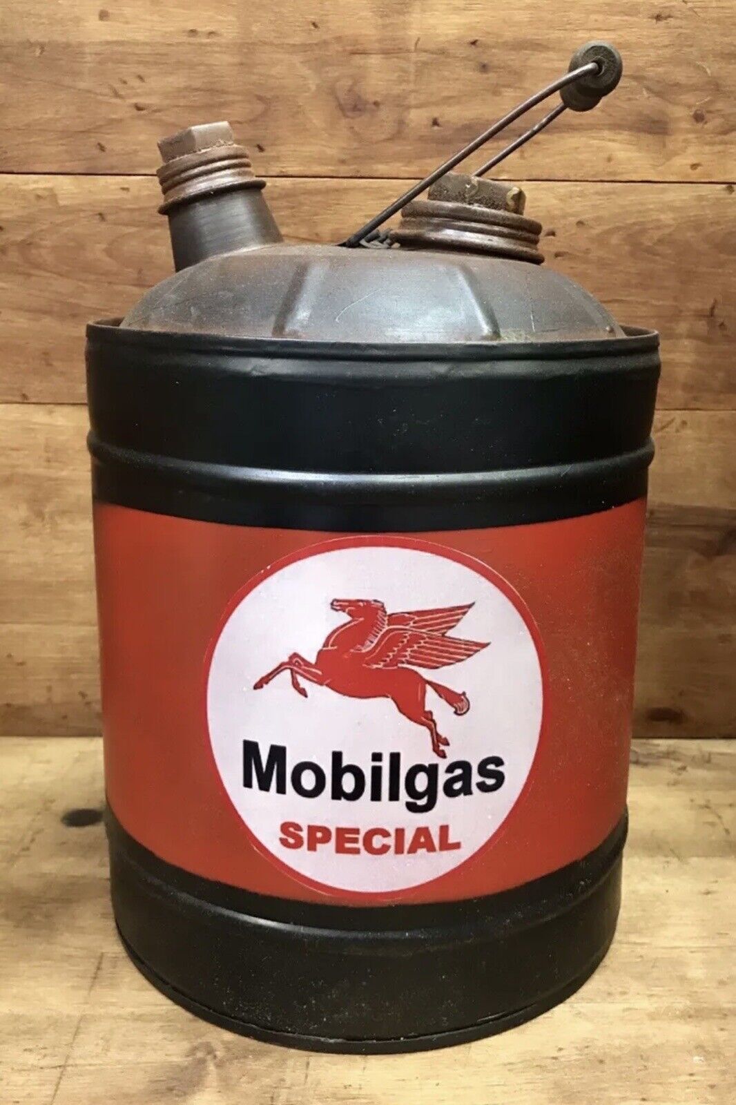 MOBILGAS Special 5 Gallon Metal Gas Filler Can with Spout, Handle