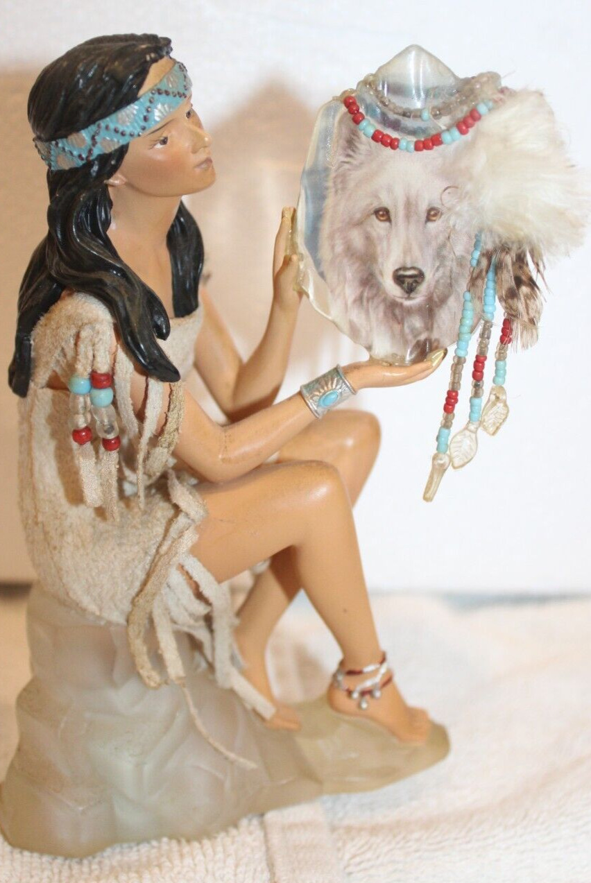 The Ashton-Drake Gallery - Mystic Vision Of The Dream - Native American & Wolf