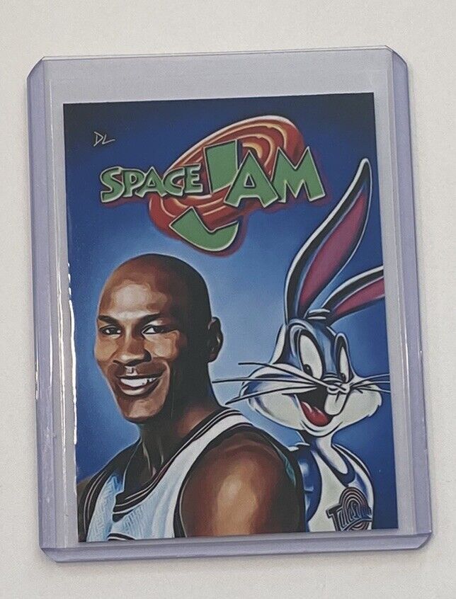 Space Jam Limited Edition Artist Signed Michael Jordan & Bugs Bunny Card 3/10