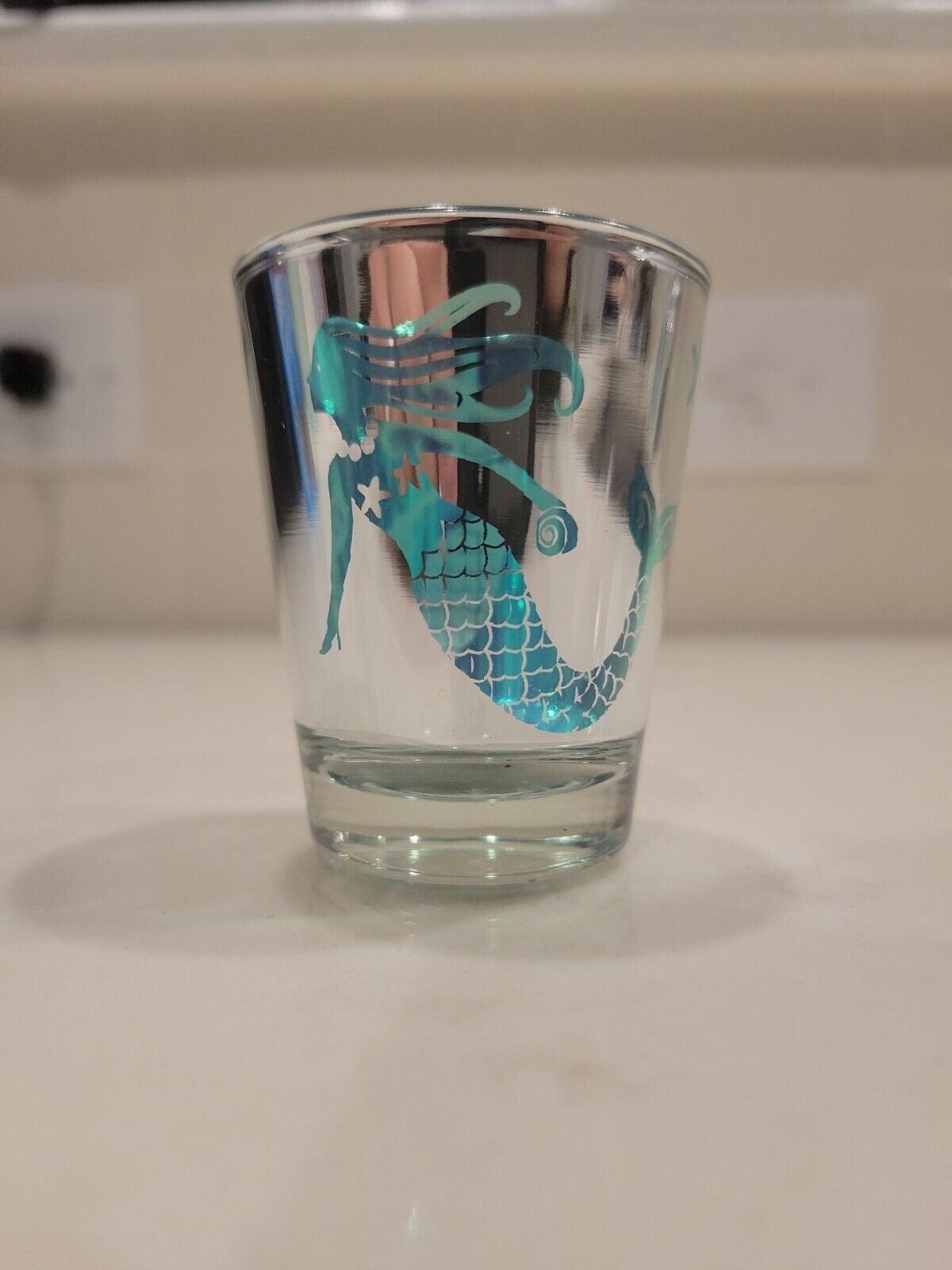 Mermaid Shot Glass metallic electroplated shot glass - collectible 