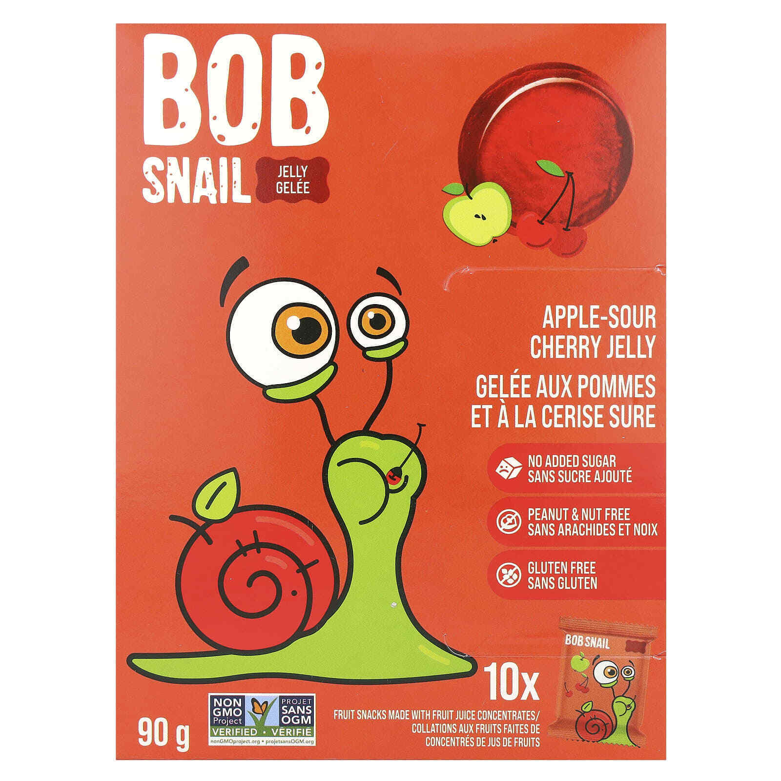 Bob Snail, Fruit Gummy Snack (Jellies) 5Units 10 pouches,50 Pouches Total