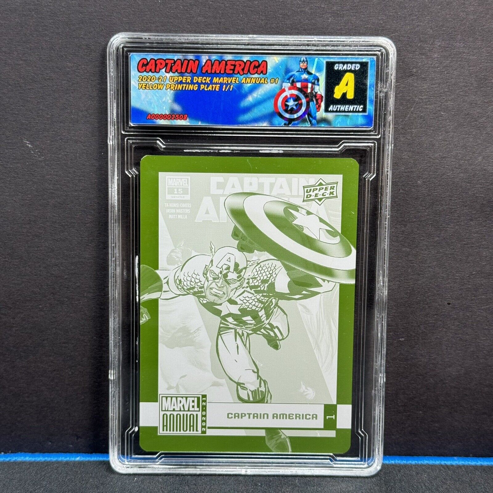2020-21 Upper Deck Marvel Annual Captain America Printing Plate 1/1 Authentic 
