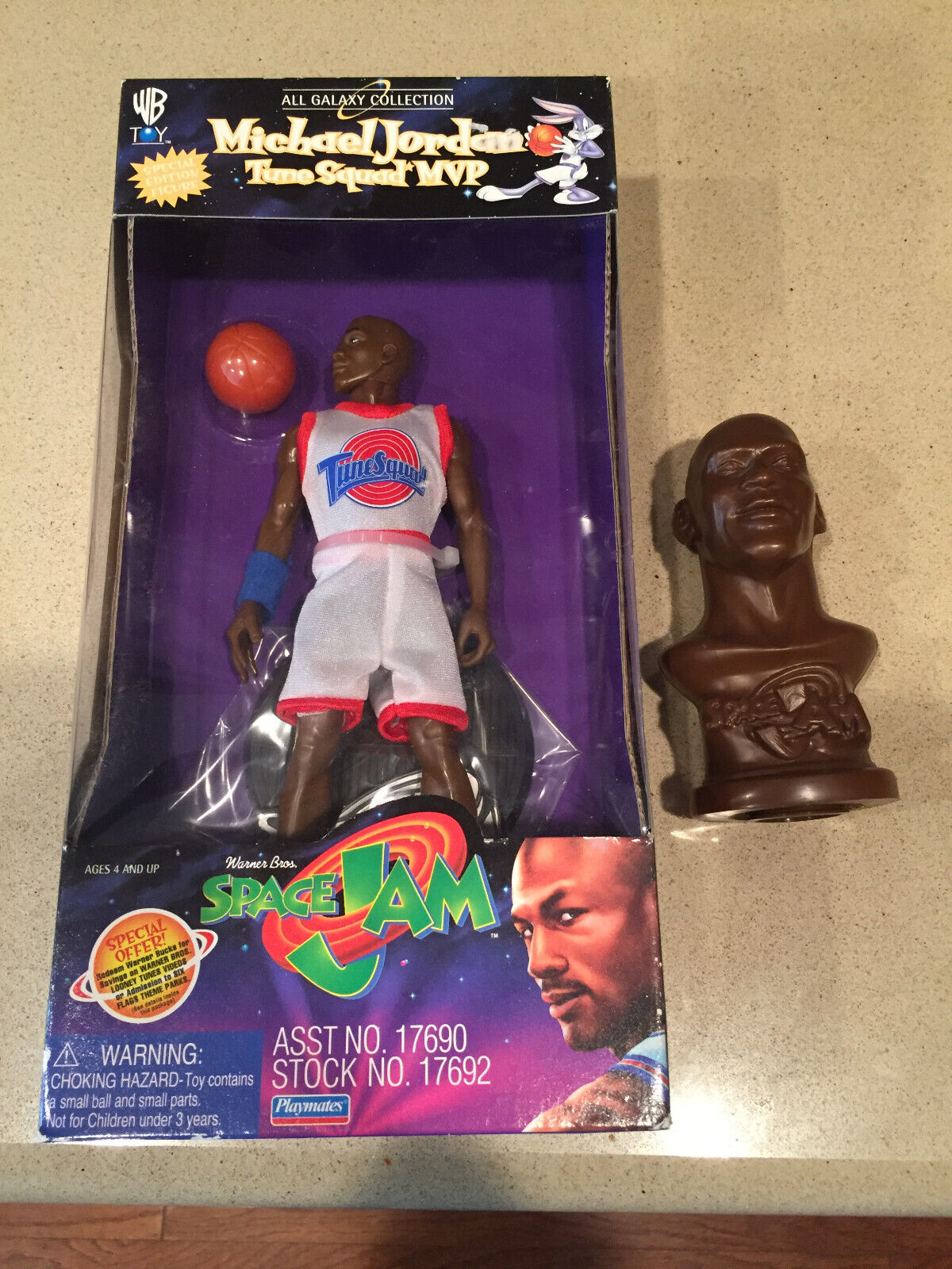 Michael Jordan Space Jam figurine and MJ Bust