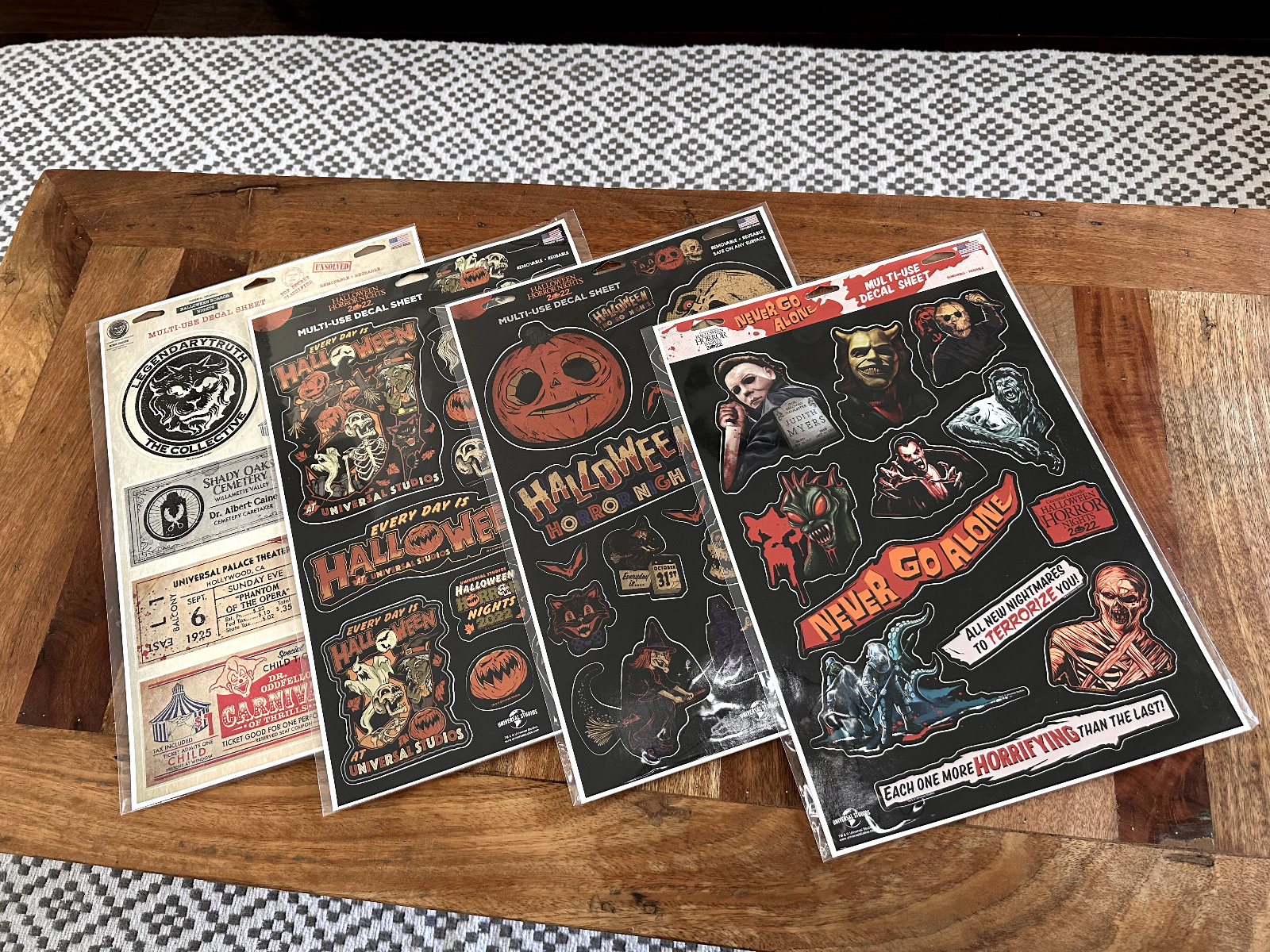 Universal Studios Halloween Horror Nights HHN Decal Stickers Sheets x4