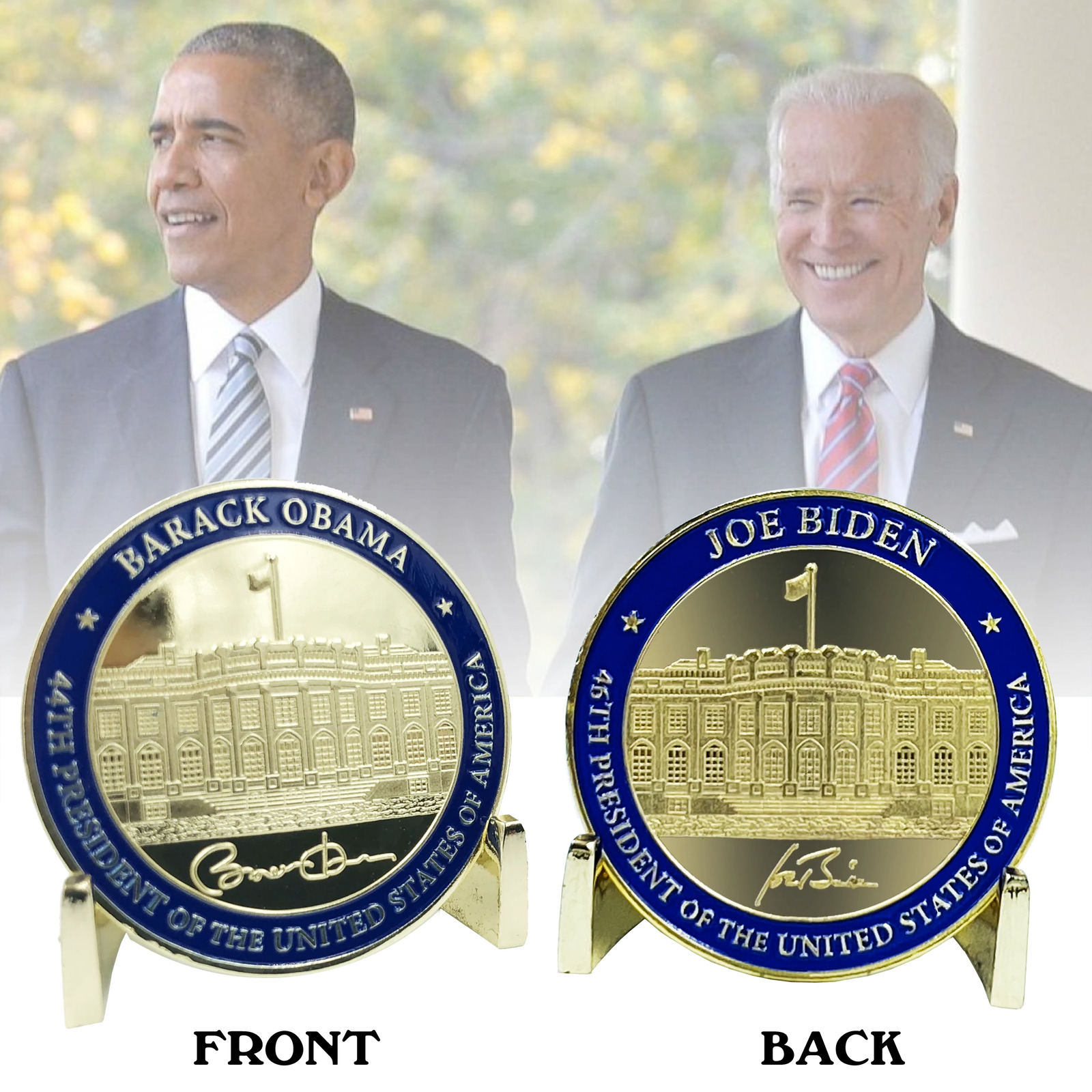 A-013 President Obama 44 and President Biden 46 Presidential Combination Challen