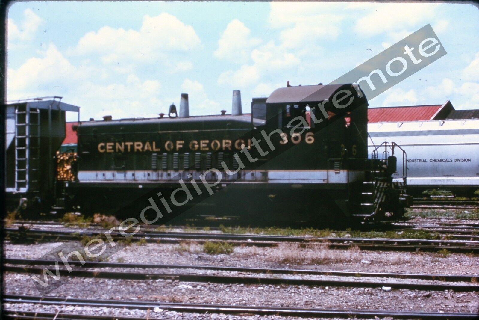 Railroad Slide Central of Georgia CG 306 EMD SW9 by CR Harrison Duplicate