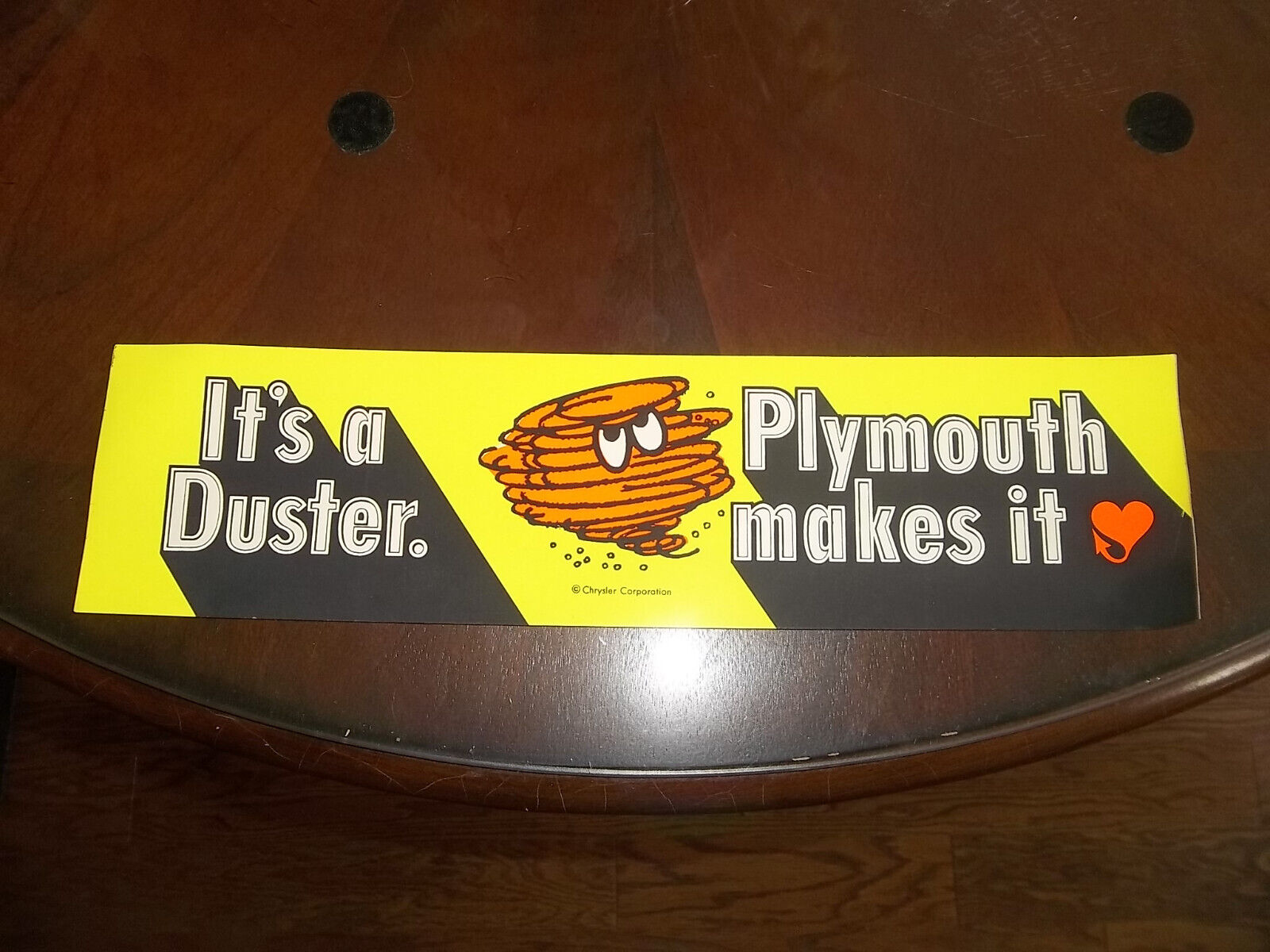 vintage original 1970\'s plymouth duster bumper sticker nos its a duster