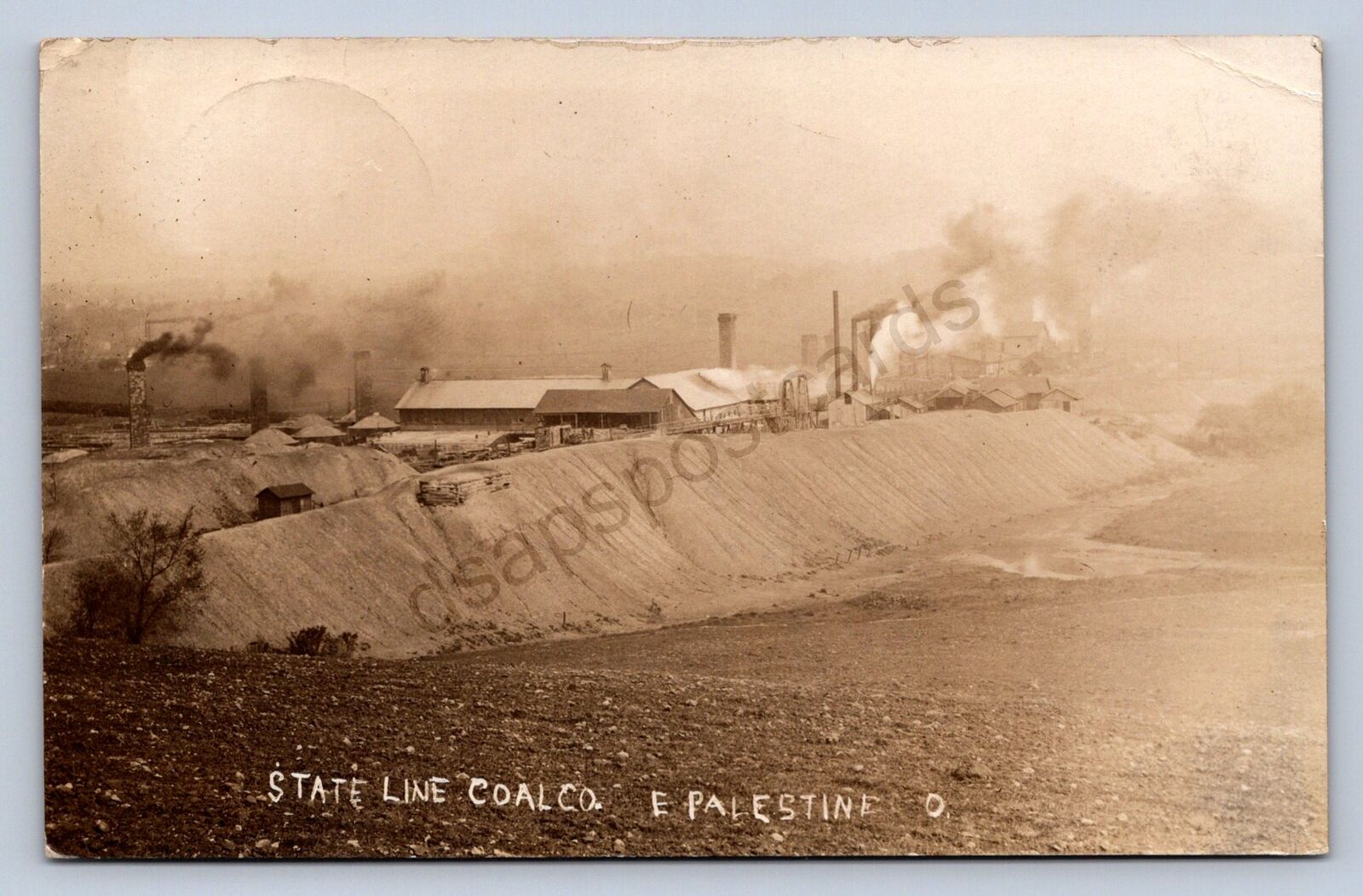J87/ East Palestine Ohio RPPC Postcard c1910 State Line Coal Mine Co 845