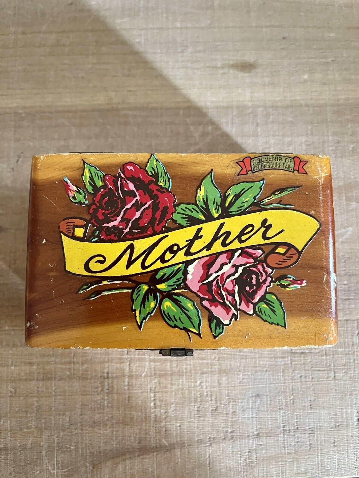 Vintage ‘Mother’ Wooden Trinket Box Bloomsburg Fair PA Mother’s Day Gift