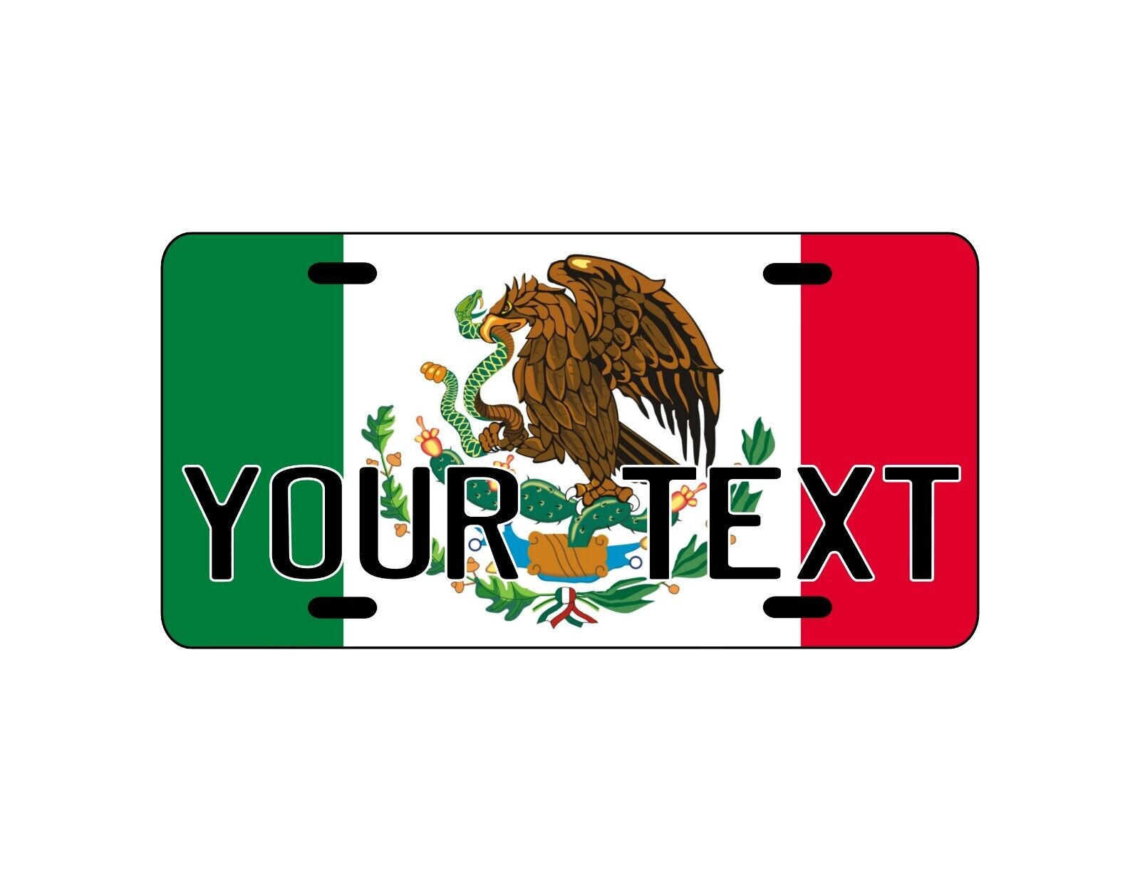 PLACA DECORATIVA CARRO MEXICO / CAR PLATE MEXICO FLAG / ANY TEXT/ CUALQUIER TEXT