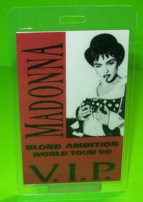 Madonna Blond Ambition VIP Backstage Pass Original 1990 Concert Tour T-Bird