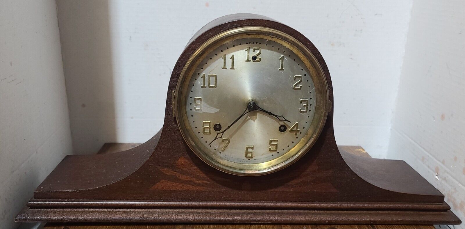 Waterbury 8 Day Tambour Mechanical Mantel Clock DuoTone