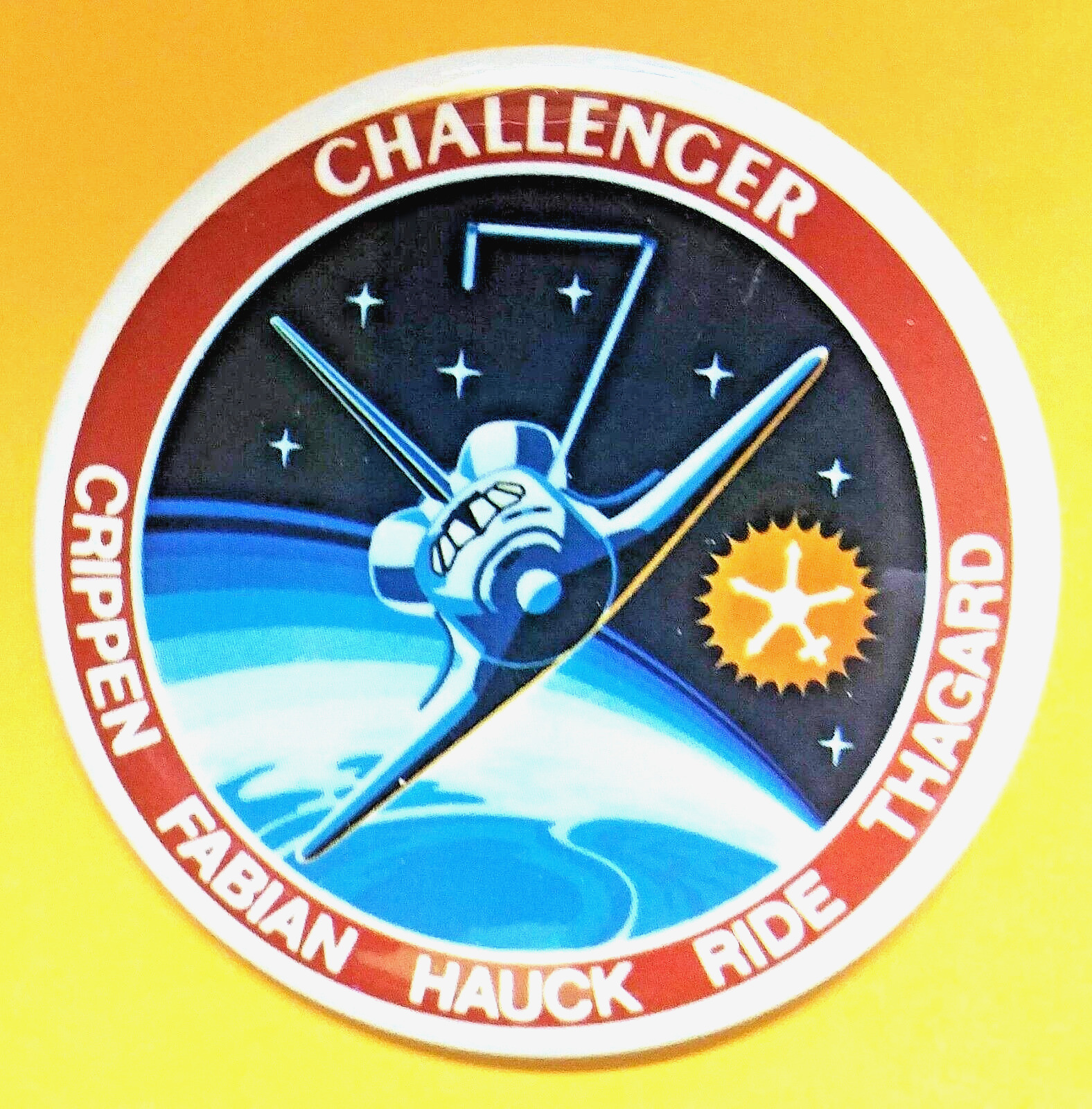 SPACE SHUTTLE CHALLENGER DISASTER - 1986 Sally Ride - NASA Launch Pinback Button
