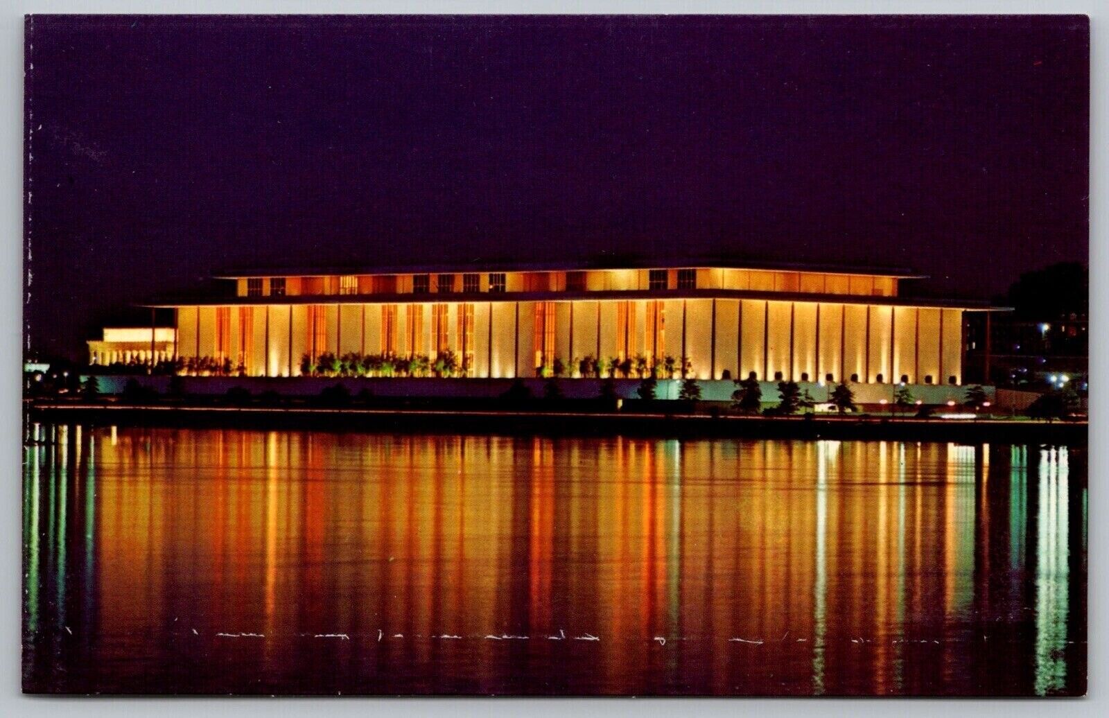 Washington DC John F Kennedy Performing Arts Center Night View Chrome Postcard