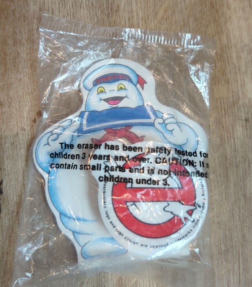 1987 Ghostbusters Eraser Marshmallow Man Paper Pad McDonalds Happy Meal