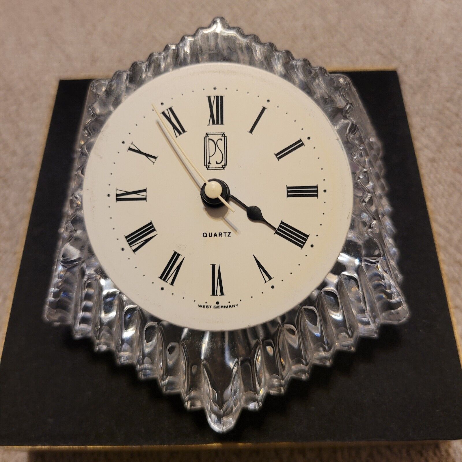 Paul Sebastián West German Crystal Desk Clock, Used