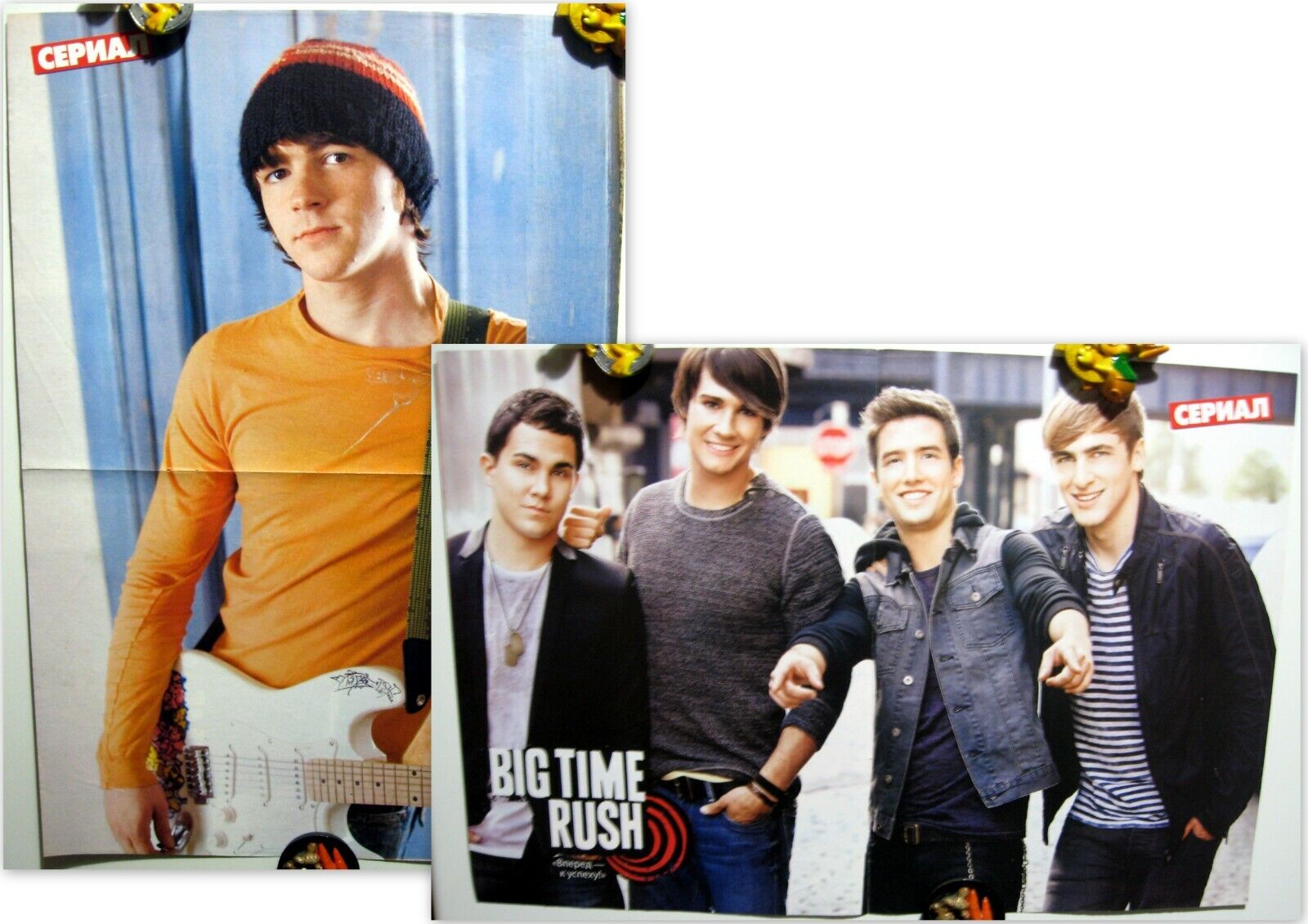 Drake Bell / Big Time Rush two-sided magazine poster A3 16x11