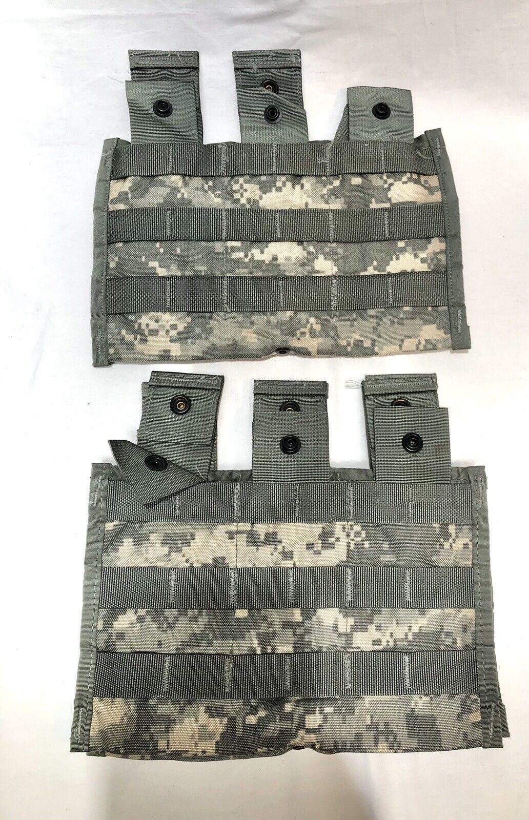 Two US Military Molle Triple Mag Pouch 3 Mag Pouches ACU Camo, 8465-01-525-0598