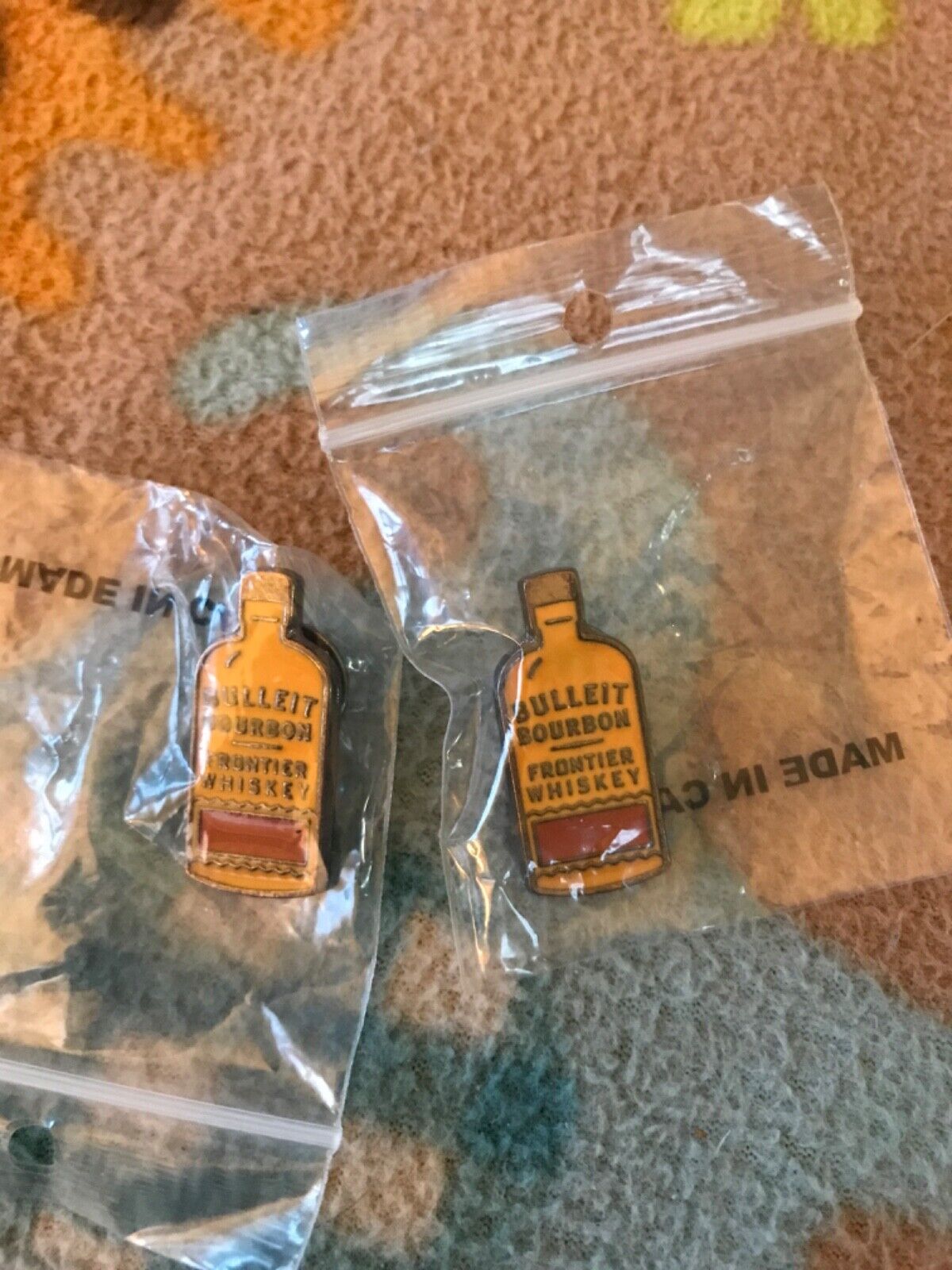 Lot of 2 Bulleit Bourbon Mini Bottle Lapel Pins