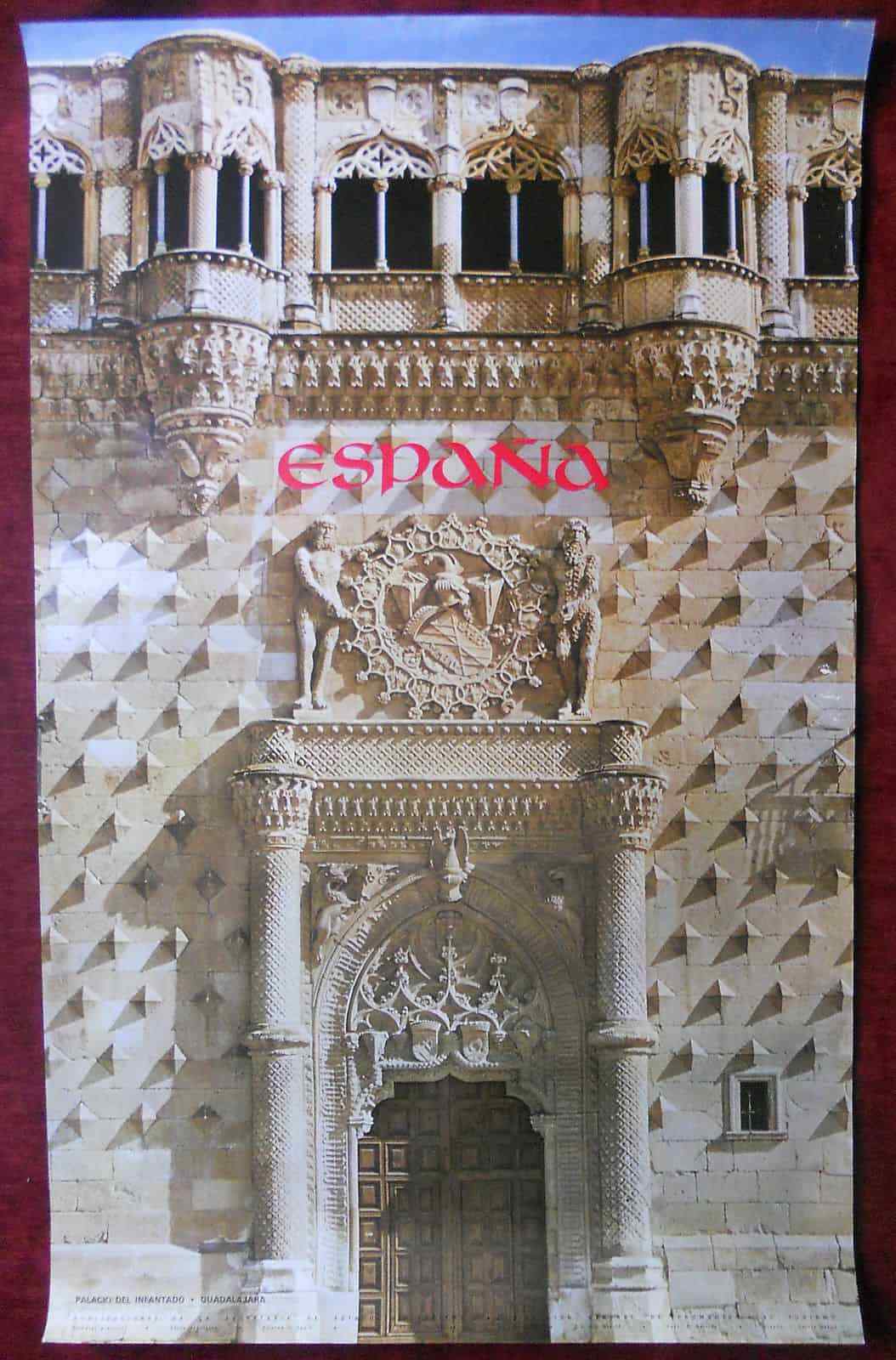1980's Original Poster Spain Palacio Infantado Guadalajara España Architecture