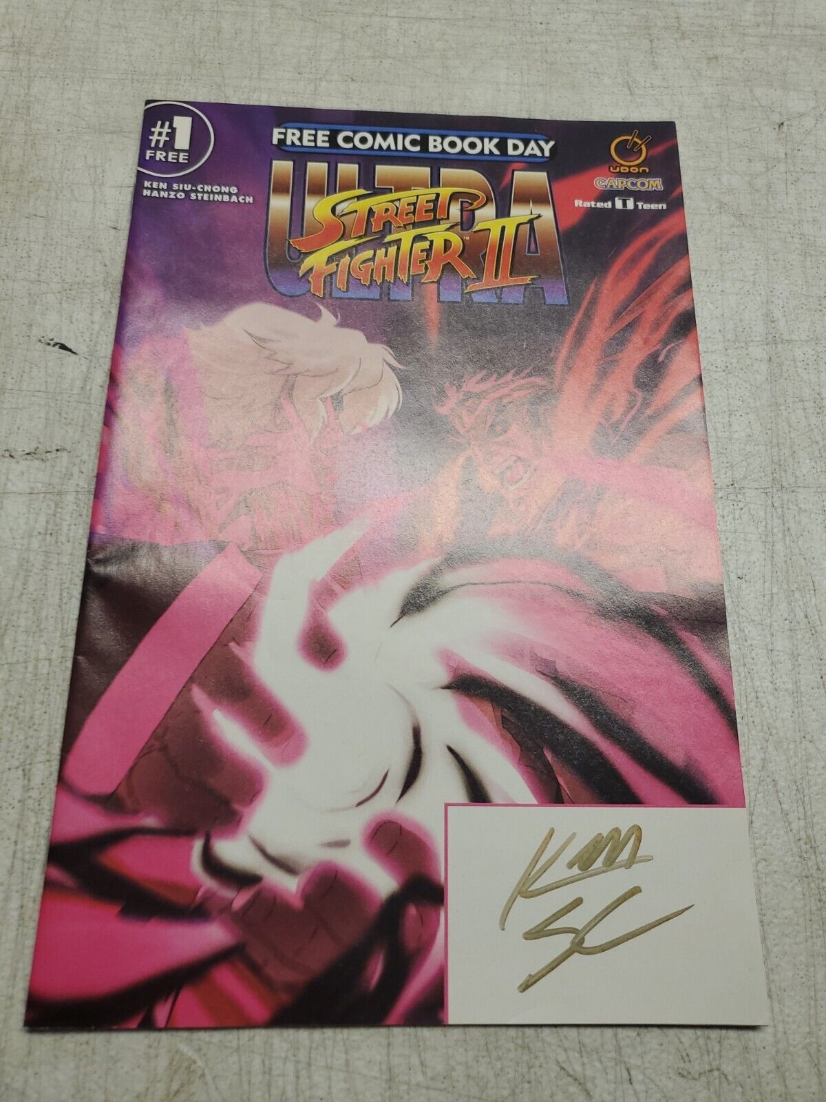 Street Fighter 2 Ultra #1 Comic Book Autographed Ken Siu Chong (Bb84)