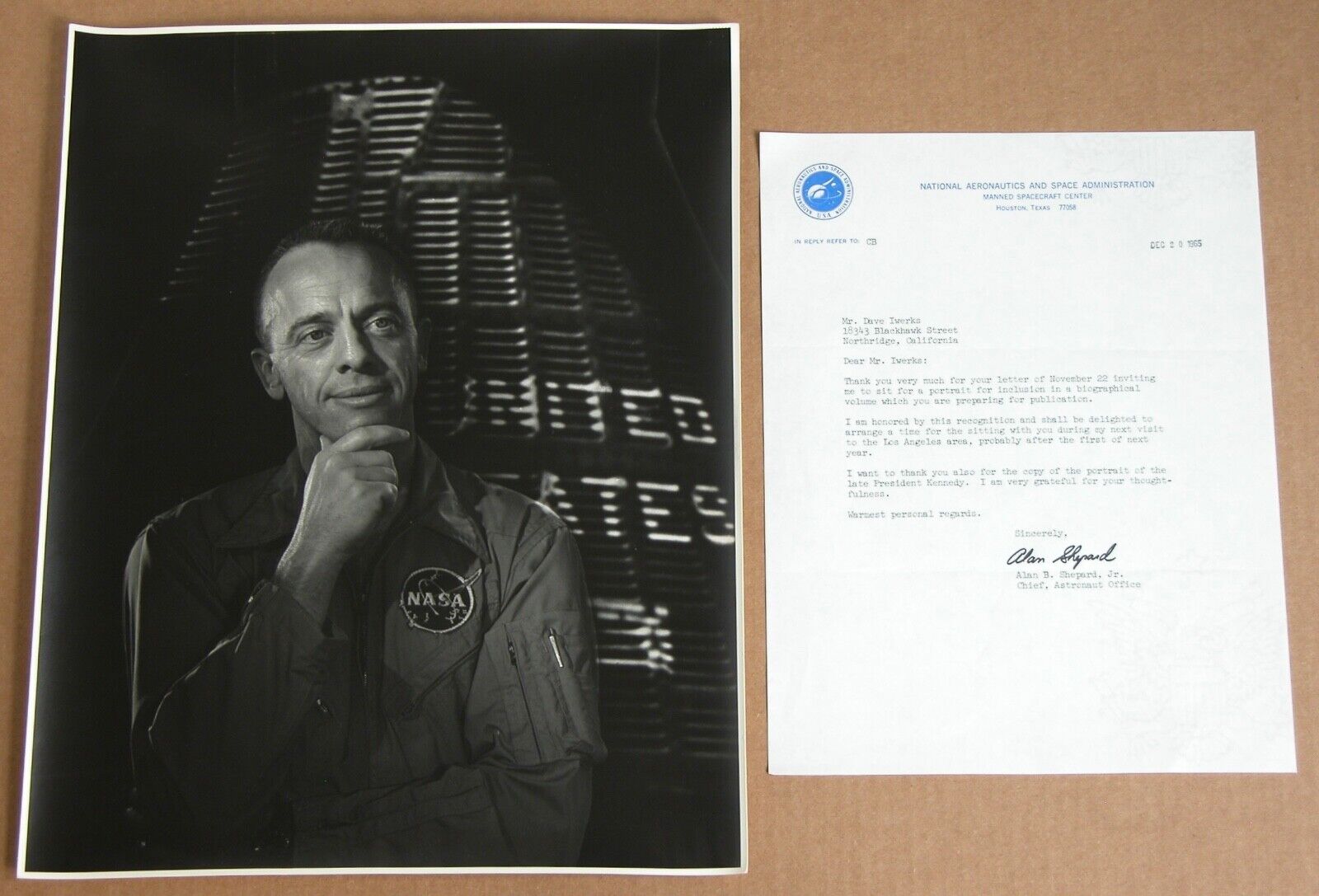 NASA Astronaut  Alan Shepard Jr. 1960s Signed Letter & Rare Photograph American