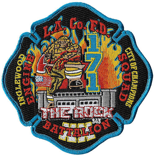 LA County Station 171 Inglewood City of Champs The Rock Black NEW Fire Patch