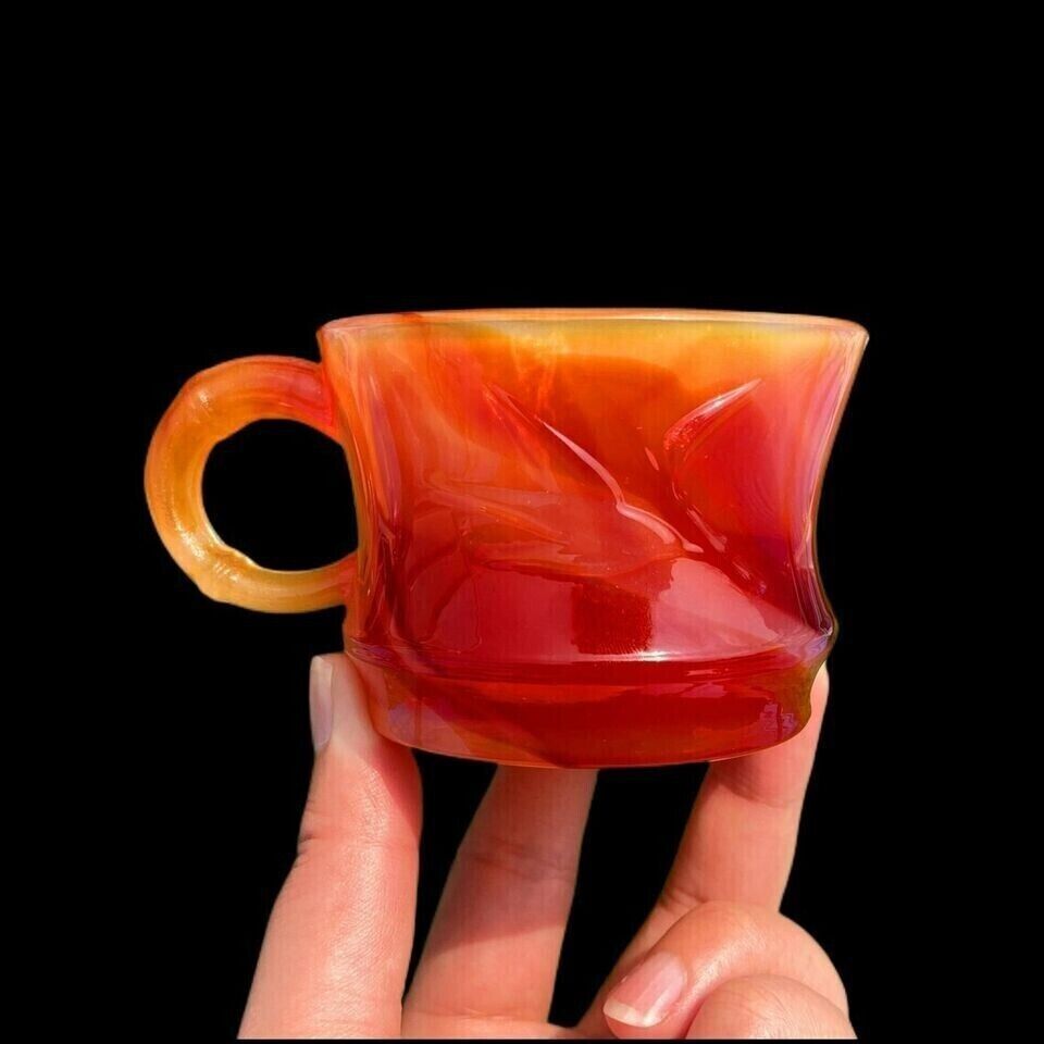 1pc Cup Carving Carnelian Natural Healing Red Agate Cup Reiki Crystal Collection